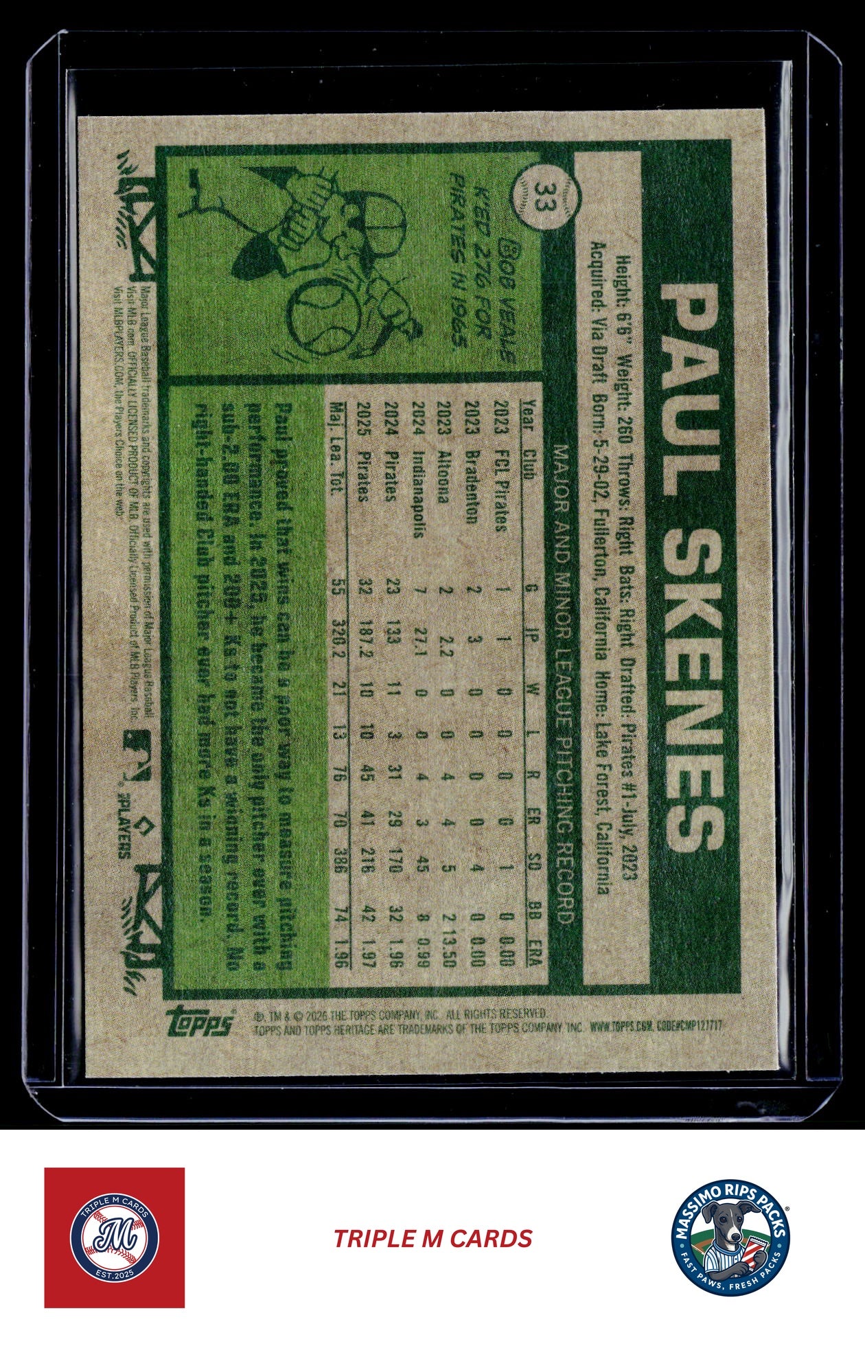 2026 Topps Heritage #33 Paul Skenes