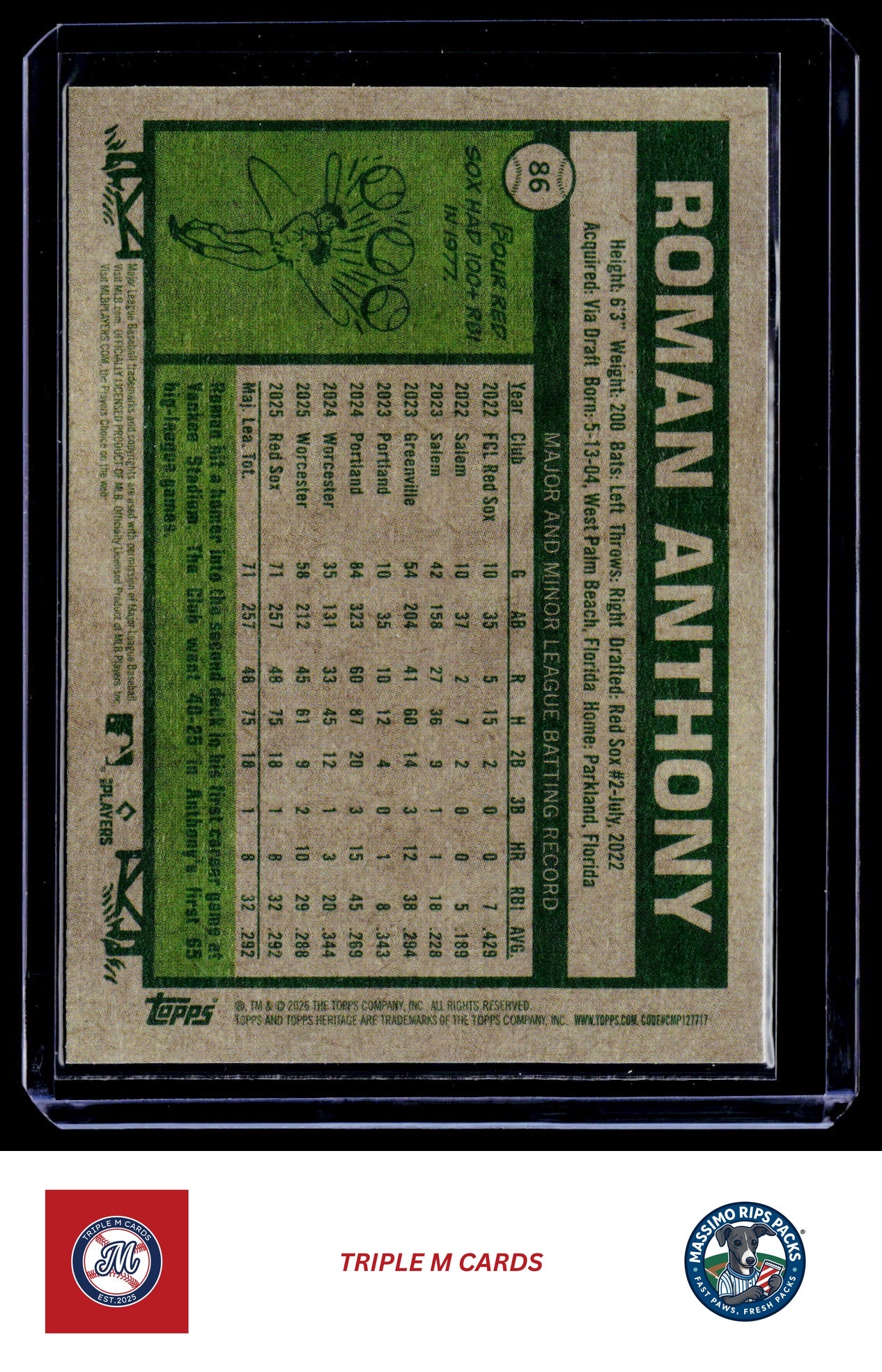 2026 Topps Heritage #86 Roman Anthony