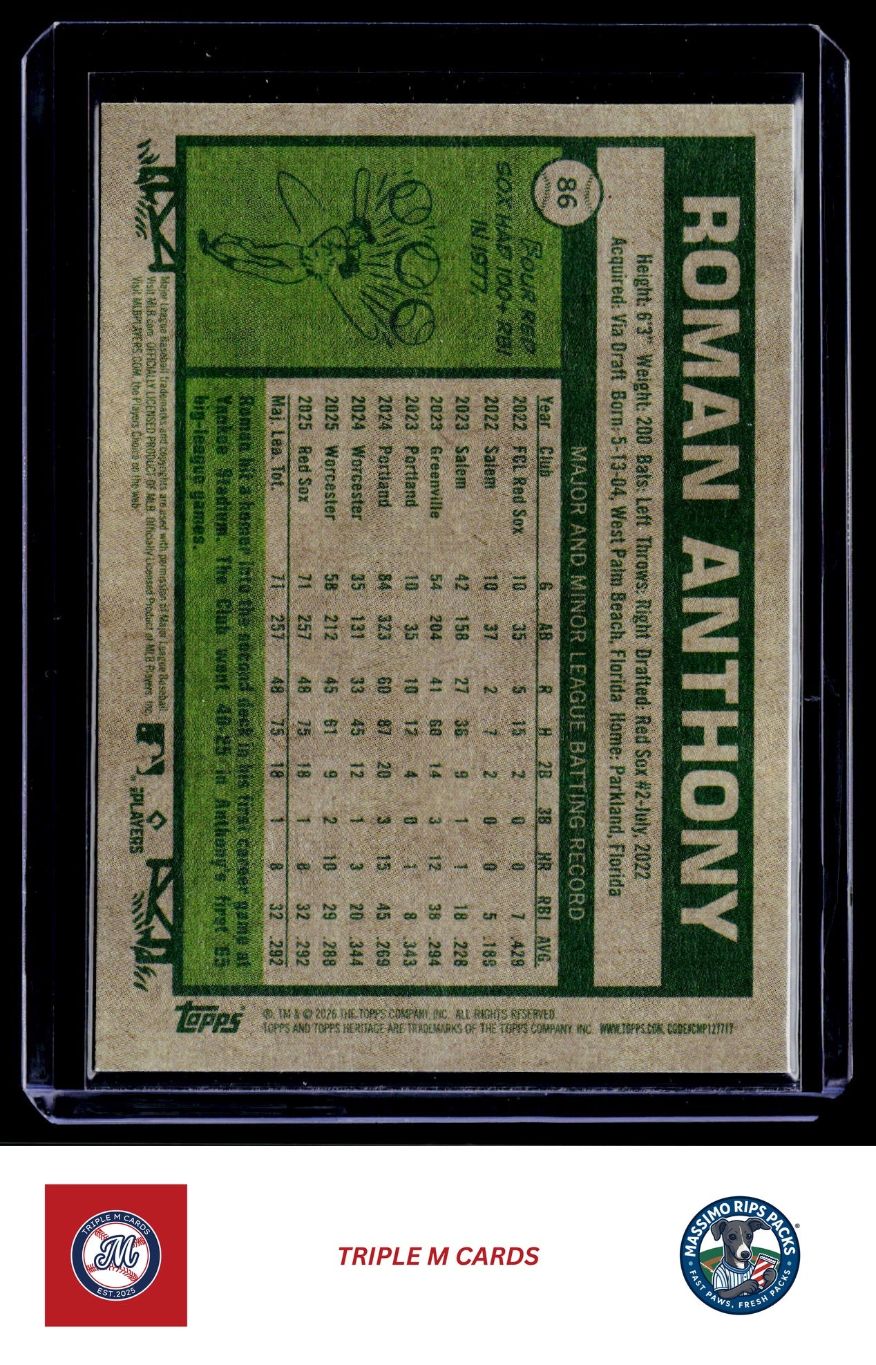 2026 Topps Heritage #86 Roman Anthony