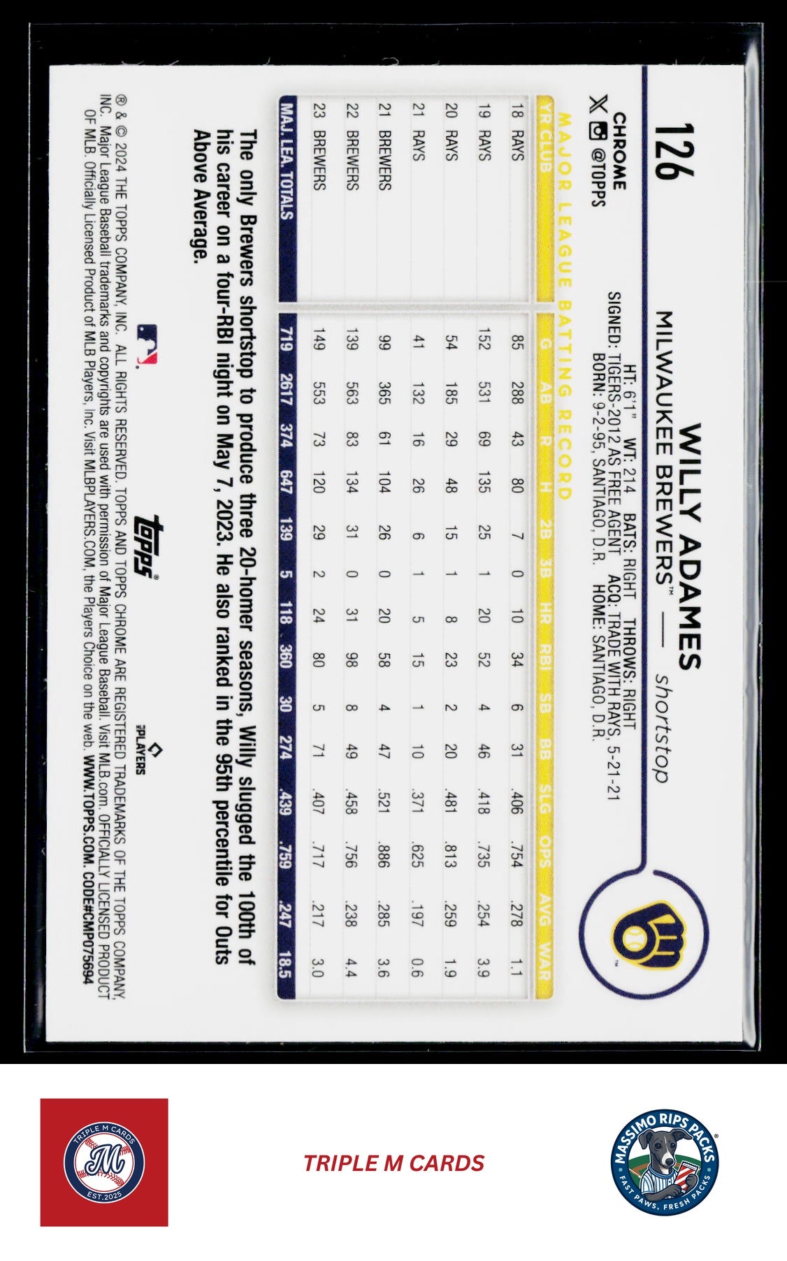 2024 Topps Chrome #126 Willy Adames