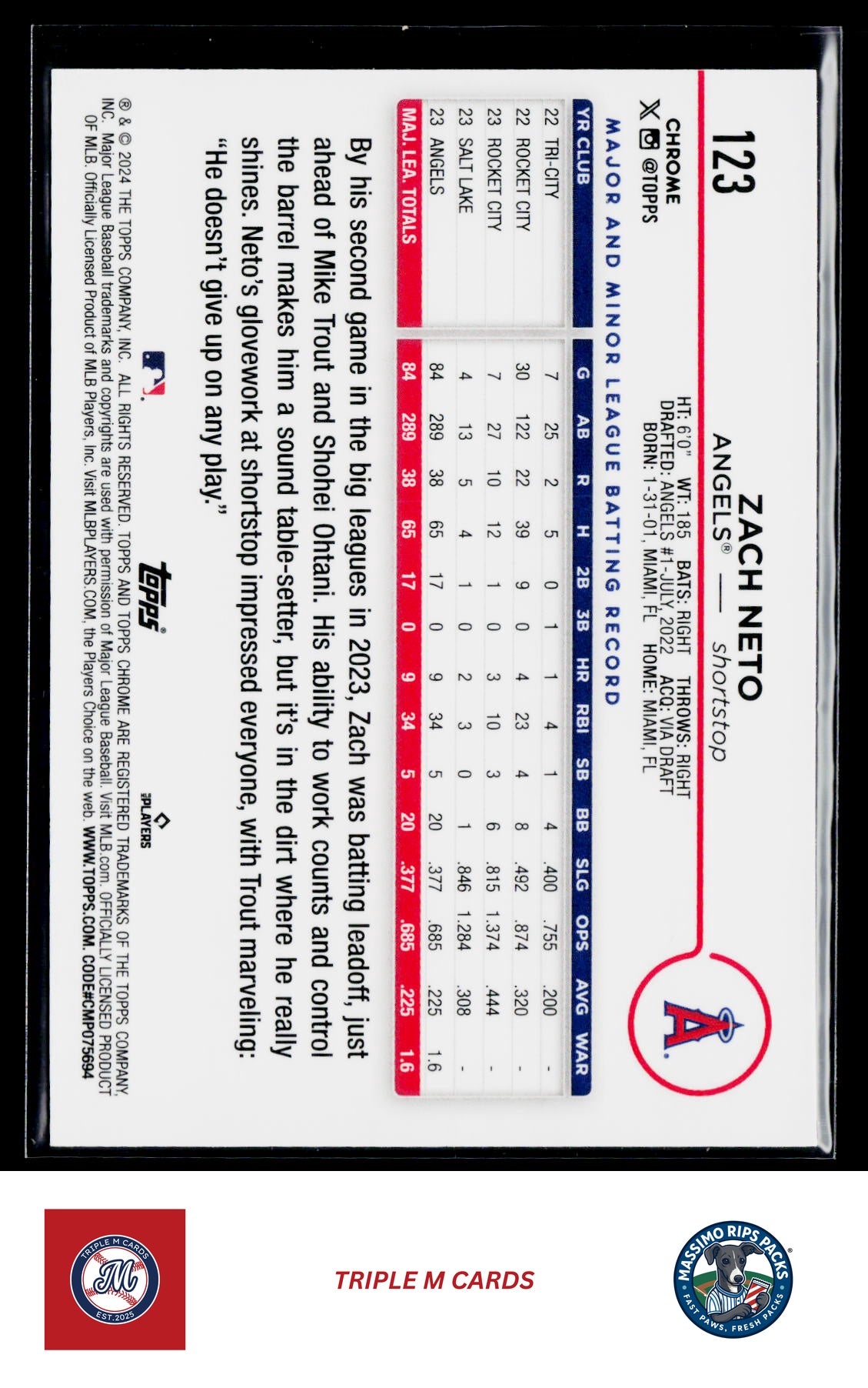 2024 Topps Chrome #123 Zach Neto