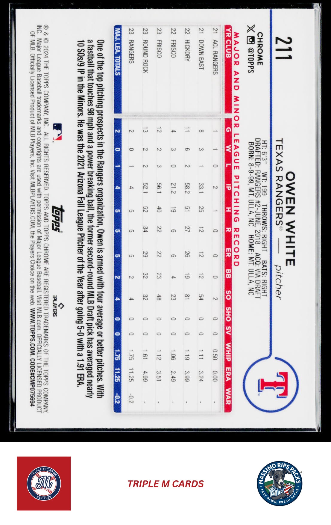 2024 Topps Chrome #211 Owen White