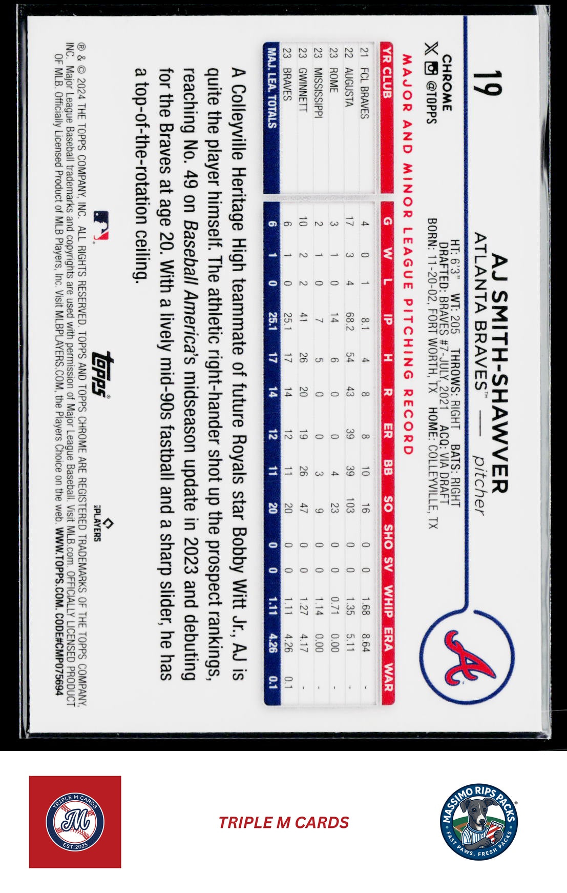 2024 Topps Chrome #19 AJ Smith-Shawver