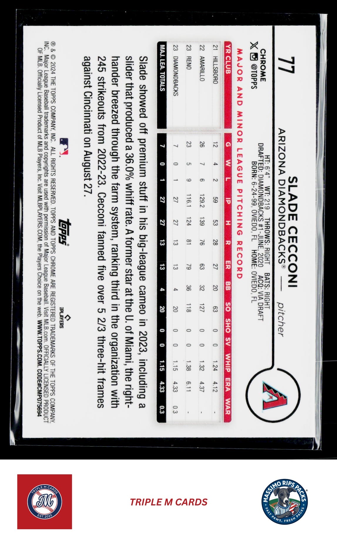 2024 Topps Chrome #77 Slade Cecconi