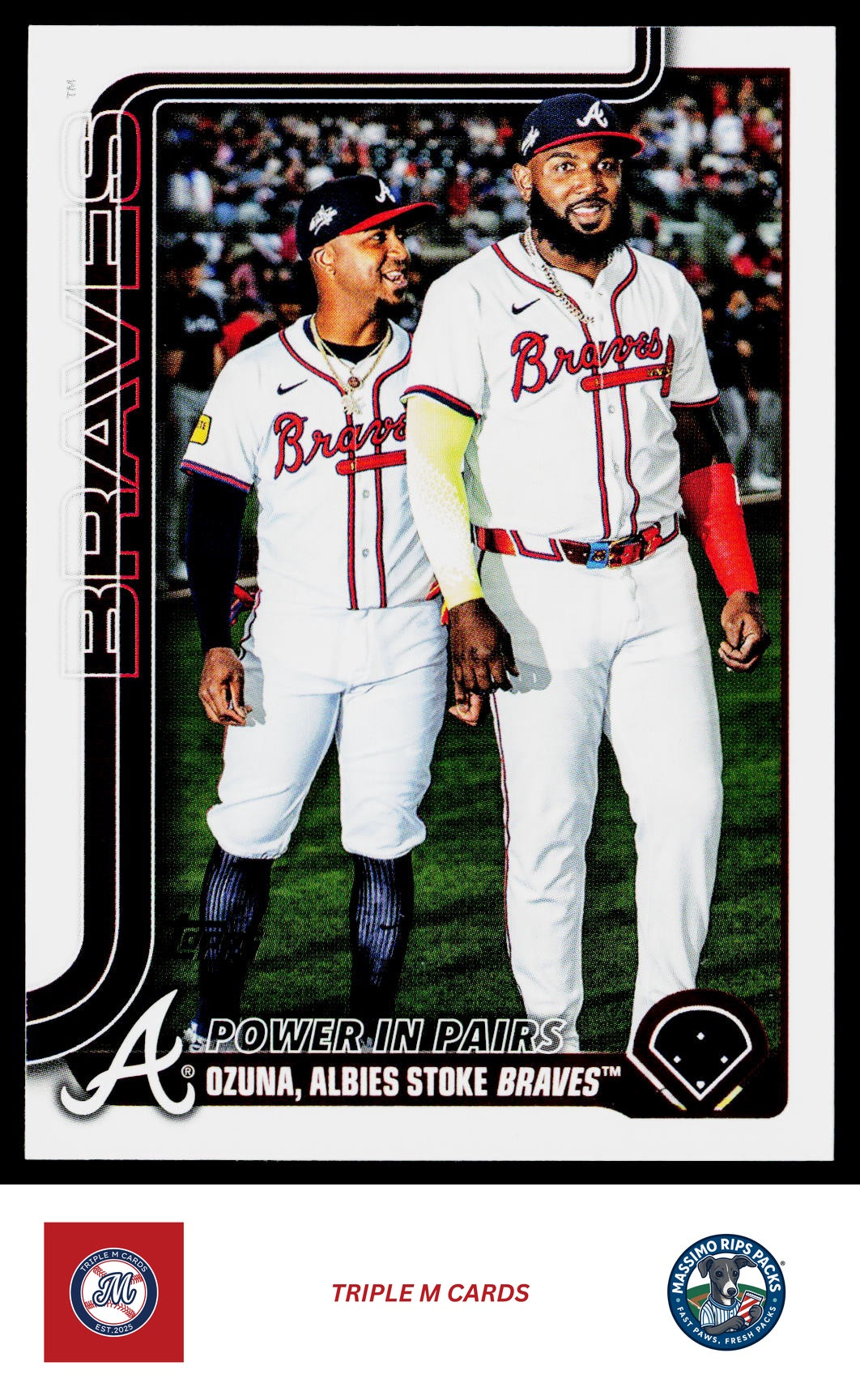 2025 Topps Update #US229 Power In Pairs (Marcell Ozuna / Ozzie Albies)