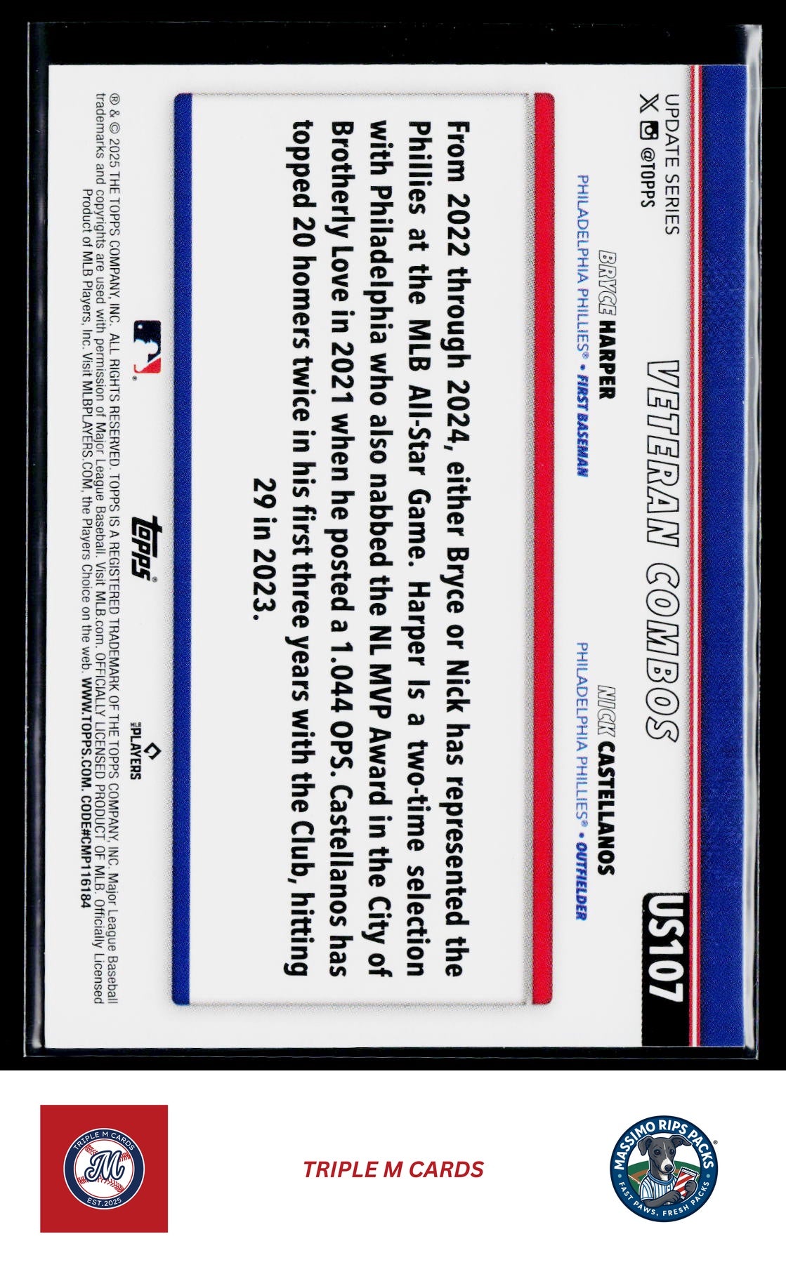 2025 Topps Update #US107 So Phabulous! (Bryce Harper / Nick Castellanos)