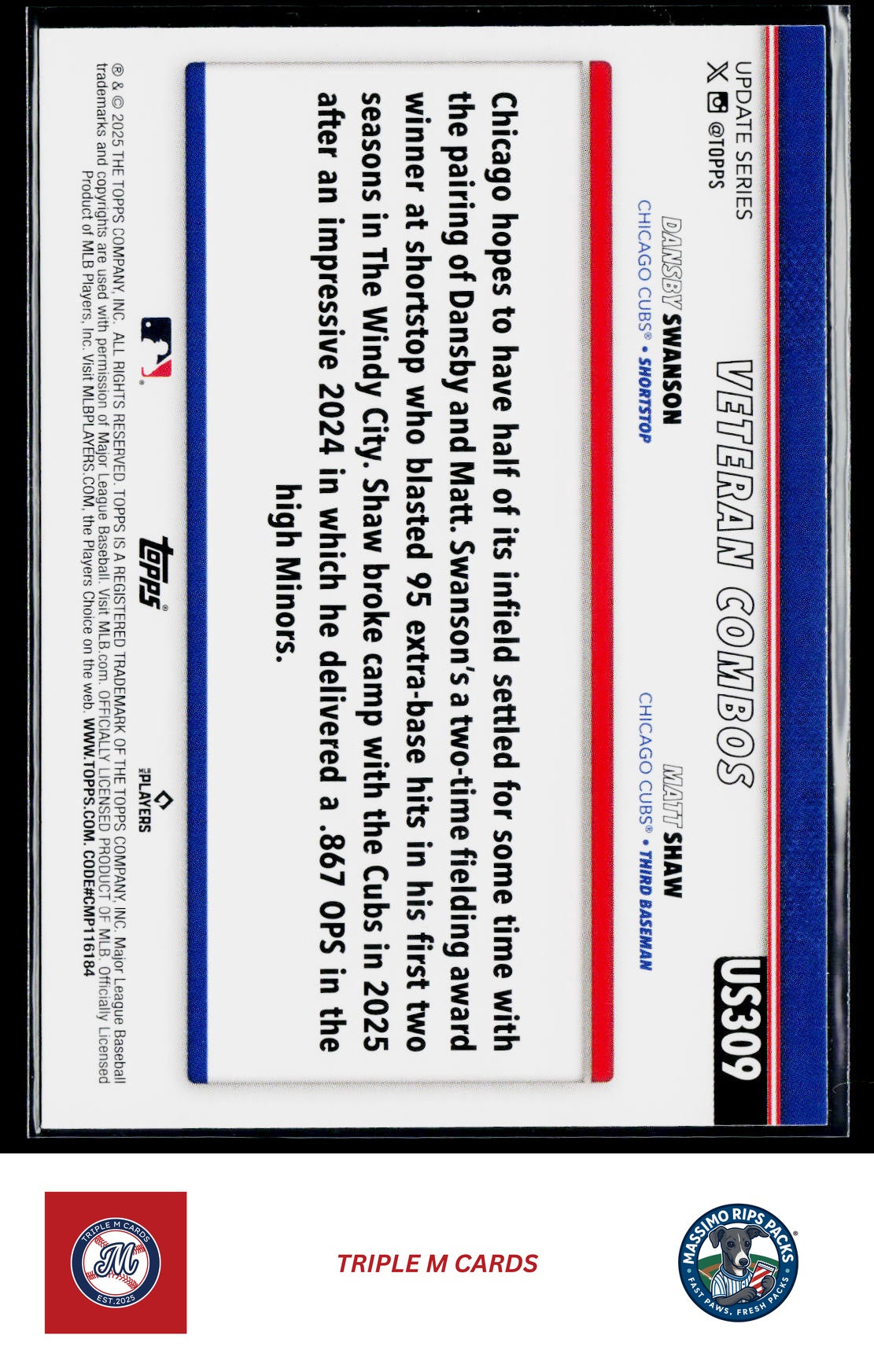 2025 Topps Update #US309 Dirt Dynamos (Dansby Swanson / Matt Shaw)