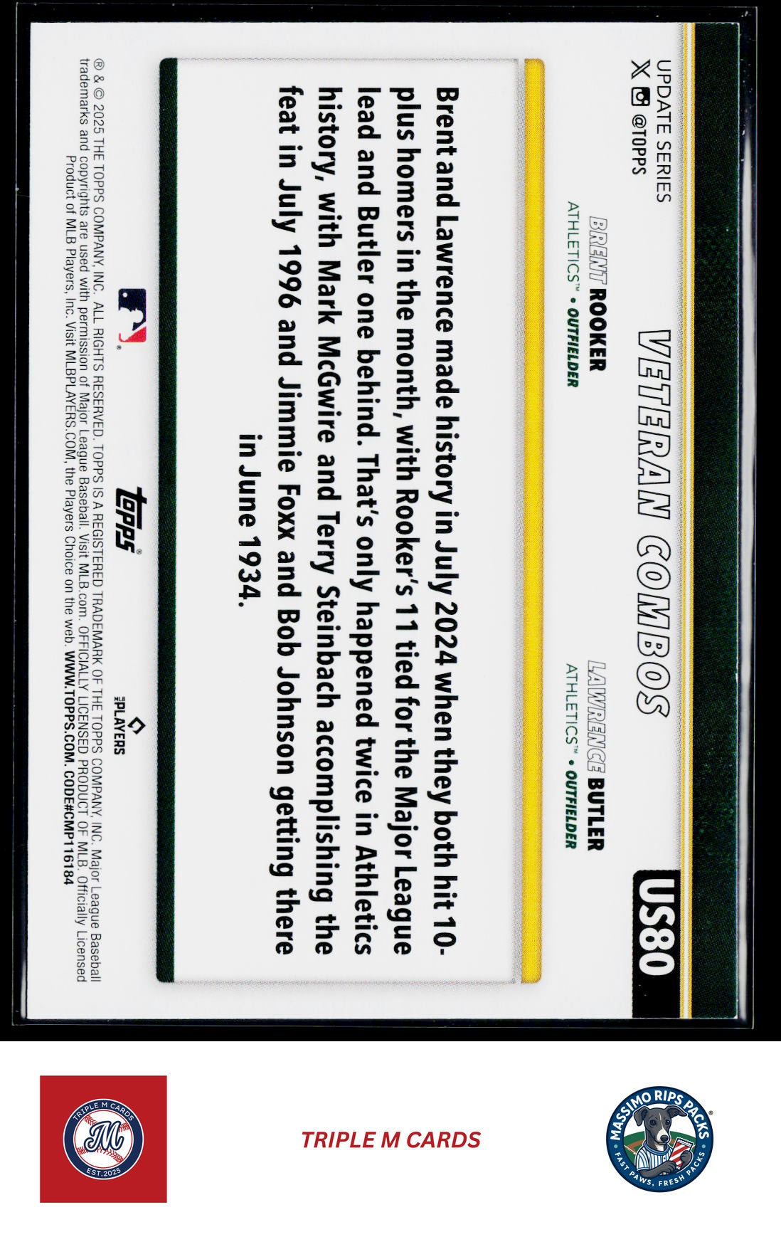2025 Topps Update #US80 Lumber Kings (Lawrence Butler / Brent Rooker)