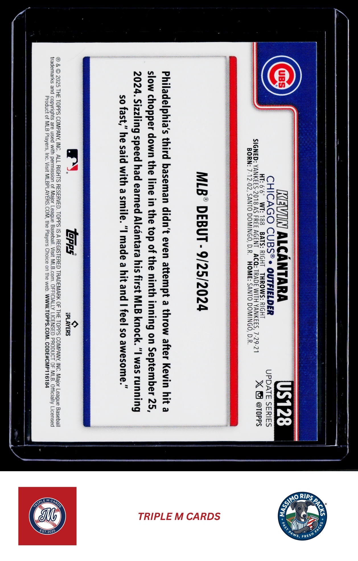 2025 Topps Update #US128 Kevin Alcántara Holo Foil