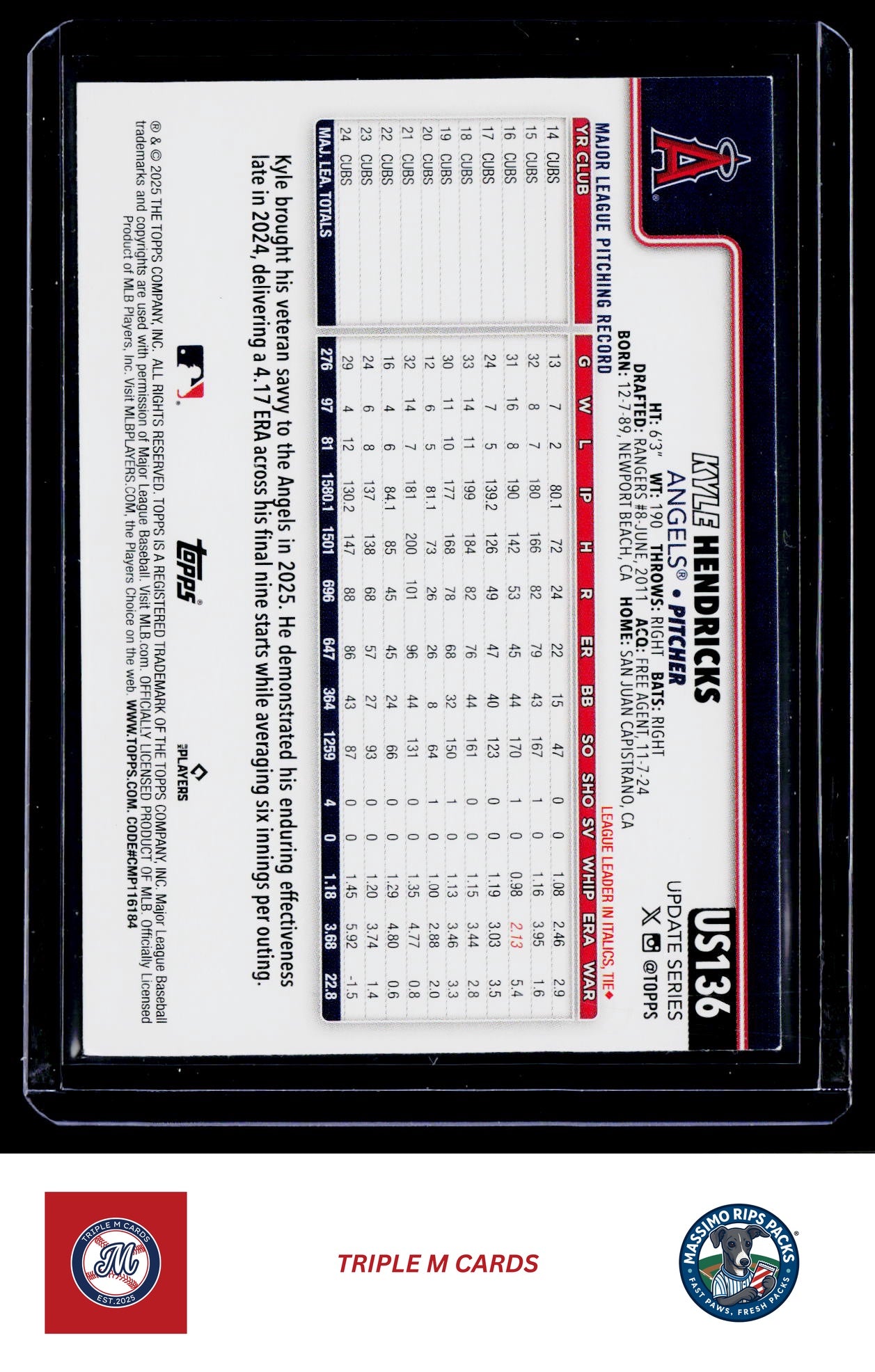2025 Topps Update #US136 Kyle Hendricks Holo Foil