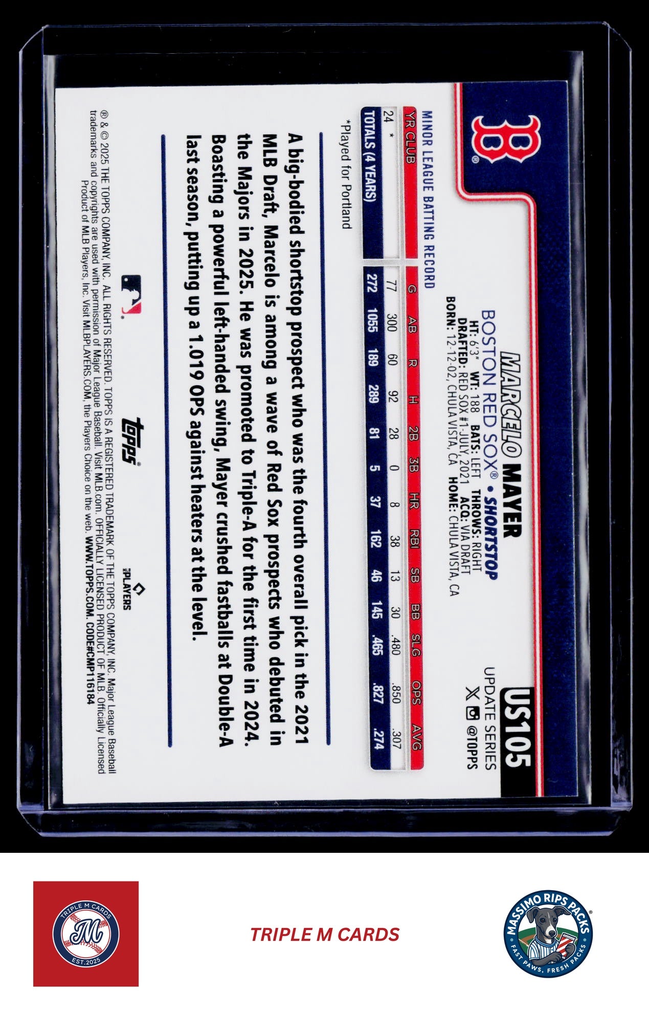 2025 Topps Update #US105 Marcelo Mayer