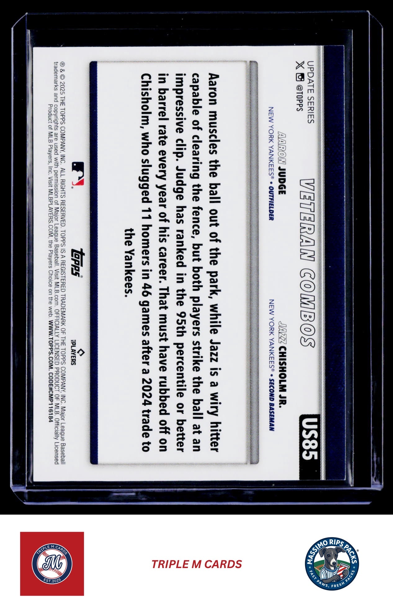 2025 Topps Update #US85 City Boys! (Aaron Judge / Jazz Chisholm Jr.)