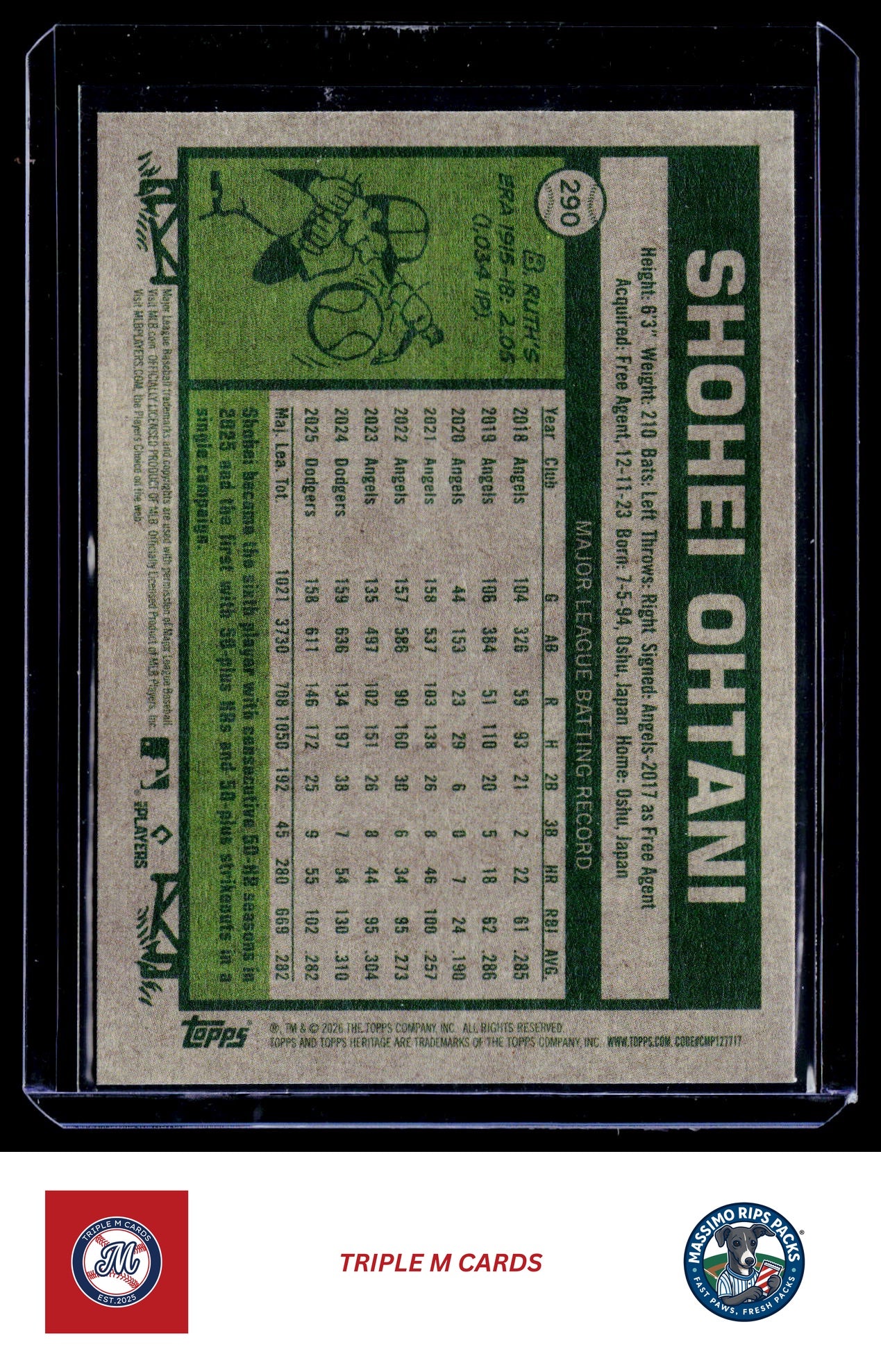 2026 Topps Heritage #290 Shohei Ohtani
