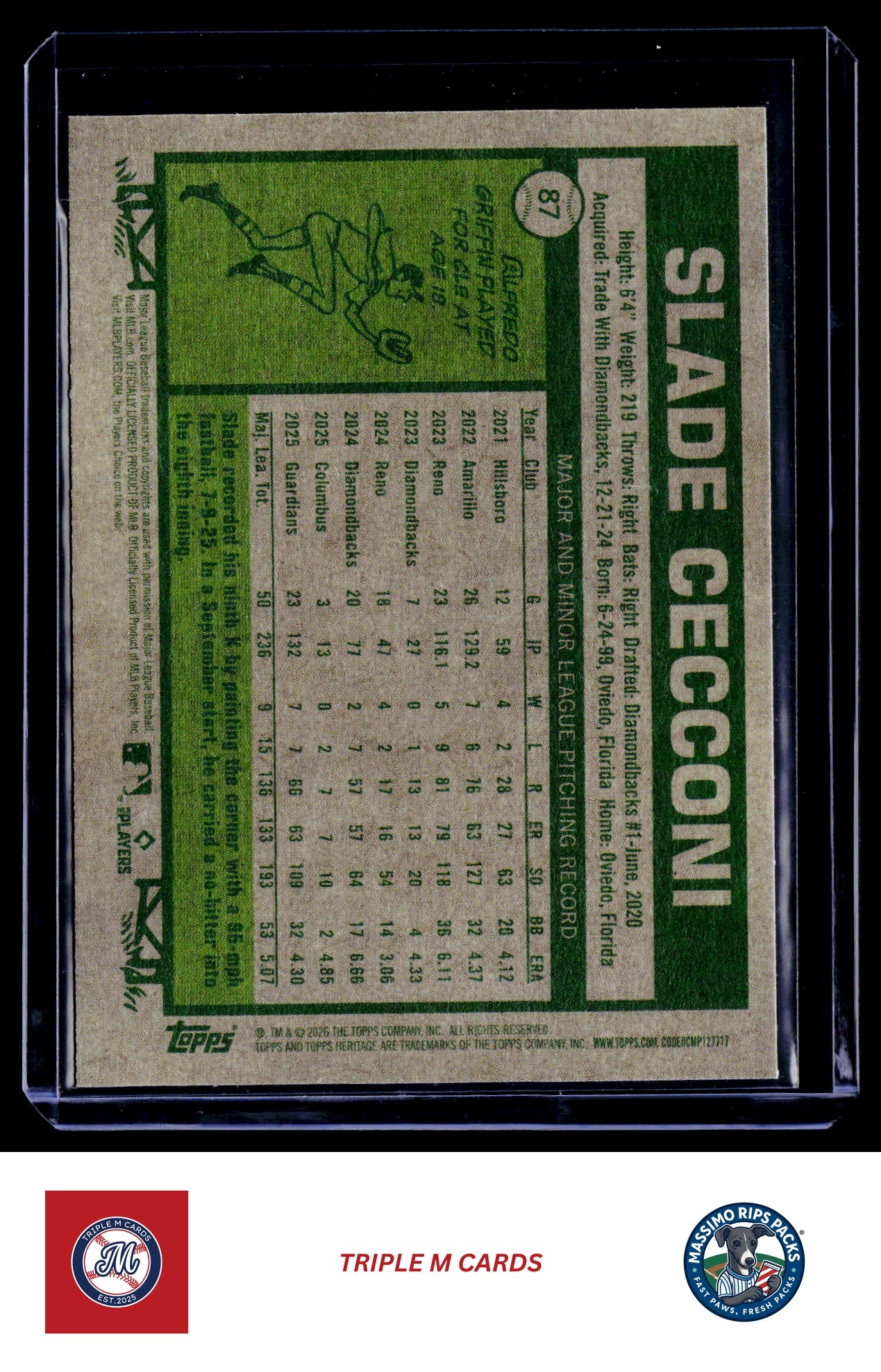 2026 Topps Heritage #87 Slade Cecconi Red