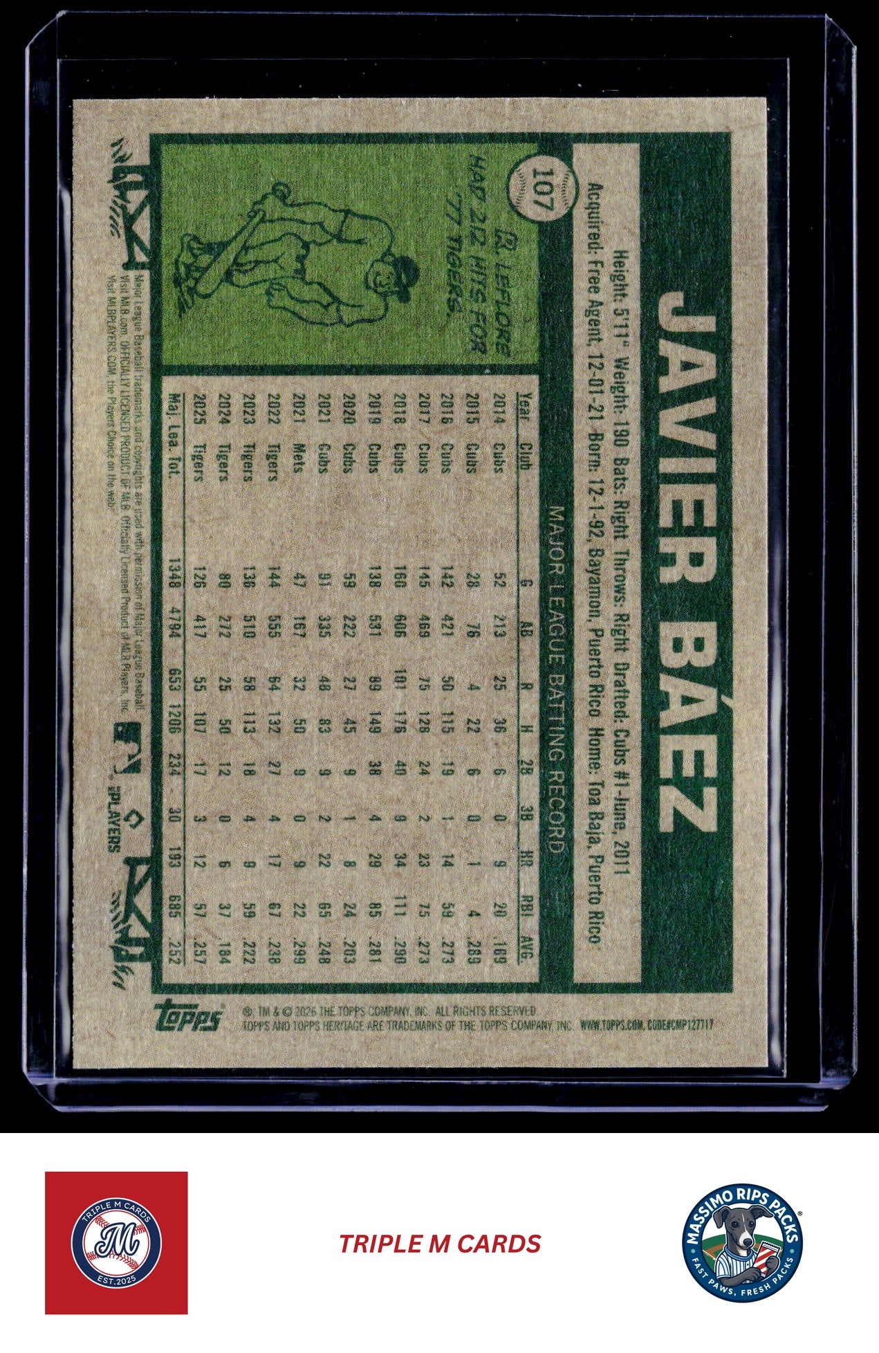 2026 Topps Heritage #107 Javier Báez