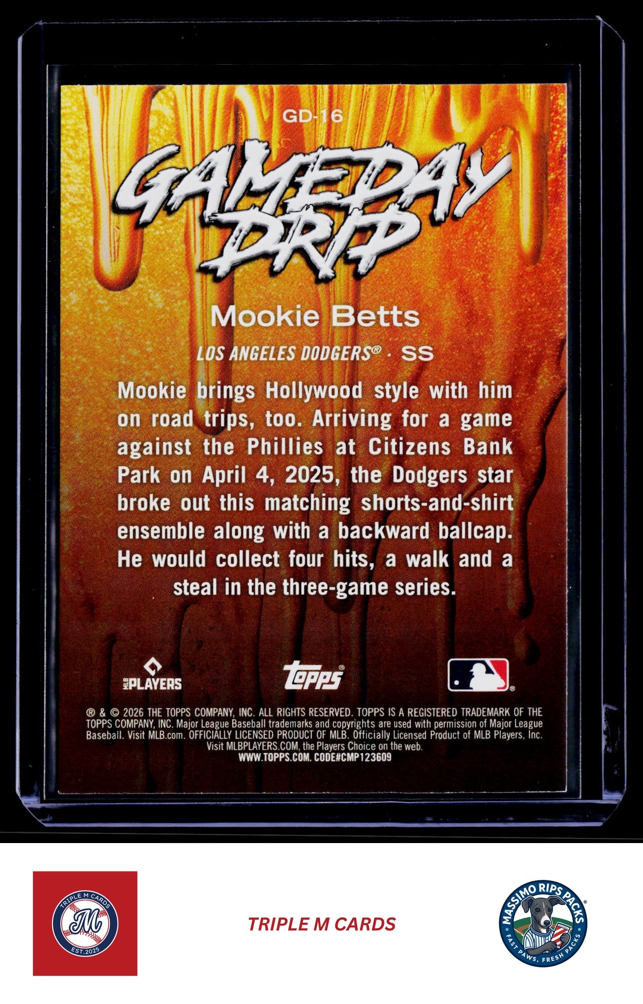2026 Topps #GD-16 Mookie Betts Gameday Drip