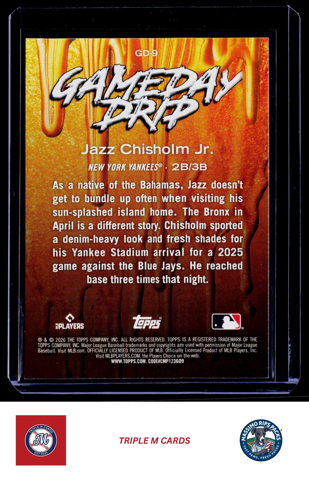 2026 Topps #GD-9 Jazz Chisholm Jr. Gameday Drip