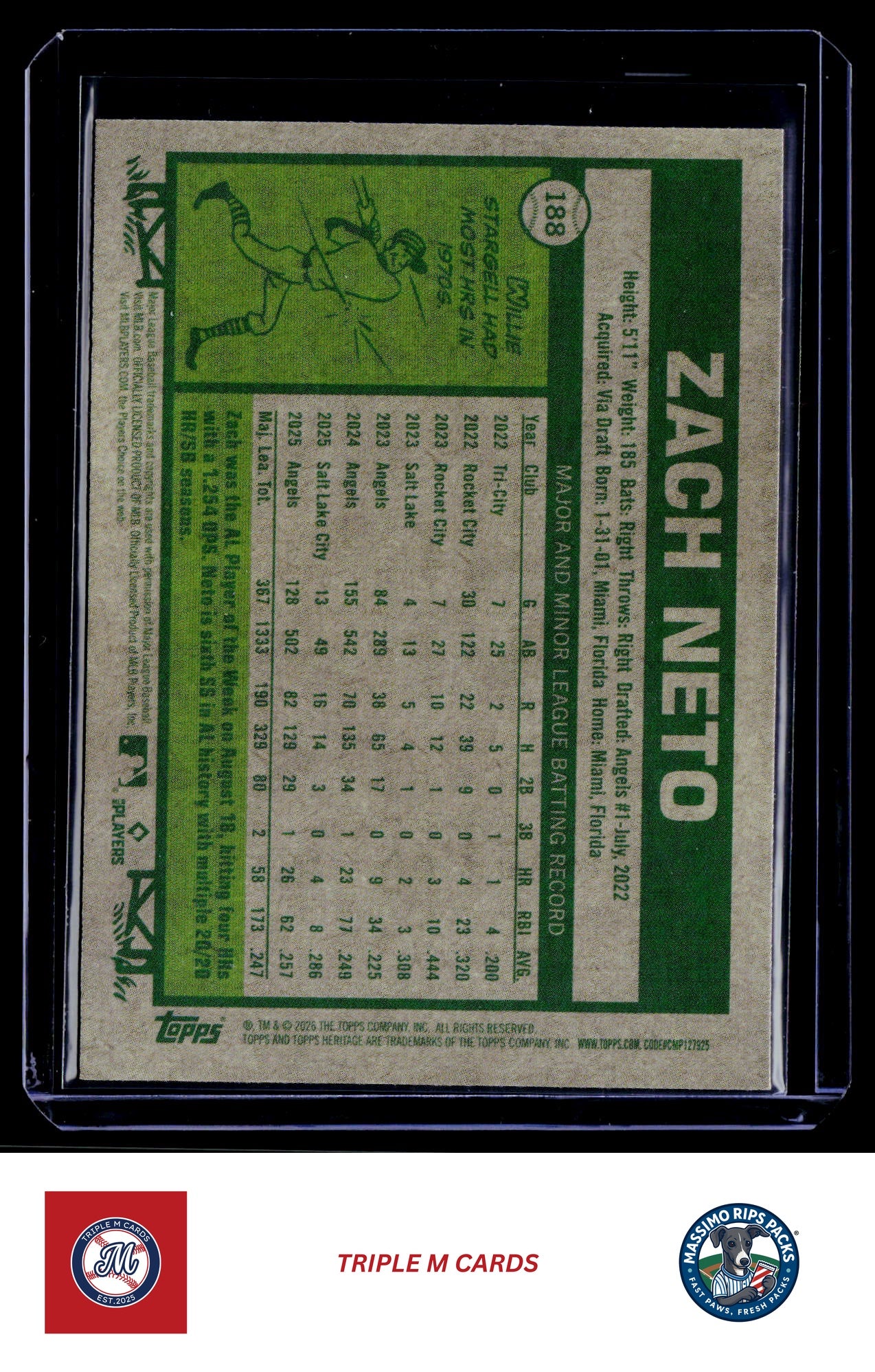 2026 Topps Heritage #188 Zach Neto Chrome Light Blue Sparkle Refractors