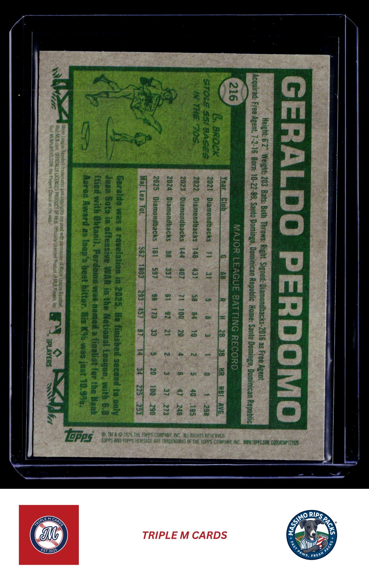 2026 Topps Heritage #216 Geraldo Perdomo Chrome Light Blue Sparkle Refractors