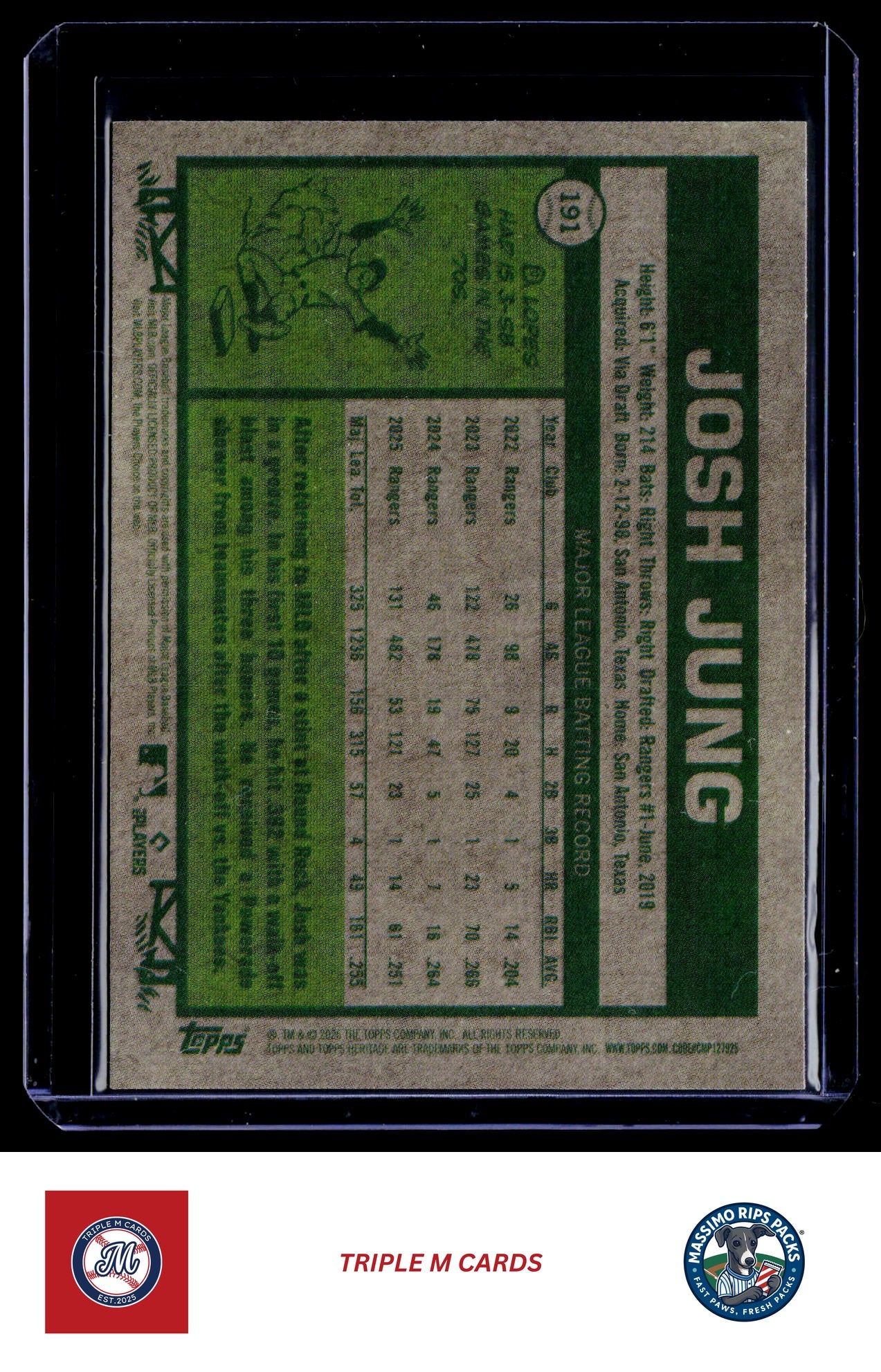 2026 Topps Heritage #191 Josh Jung Chrome Light Blue Sparkle Refractors