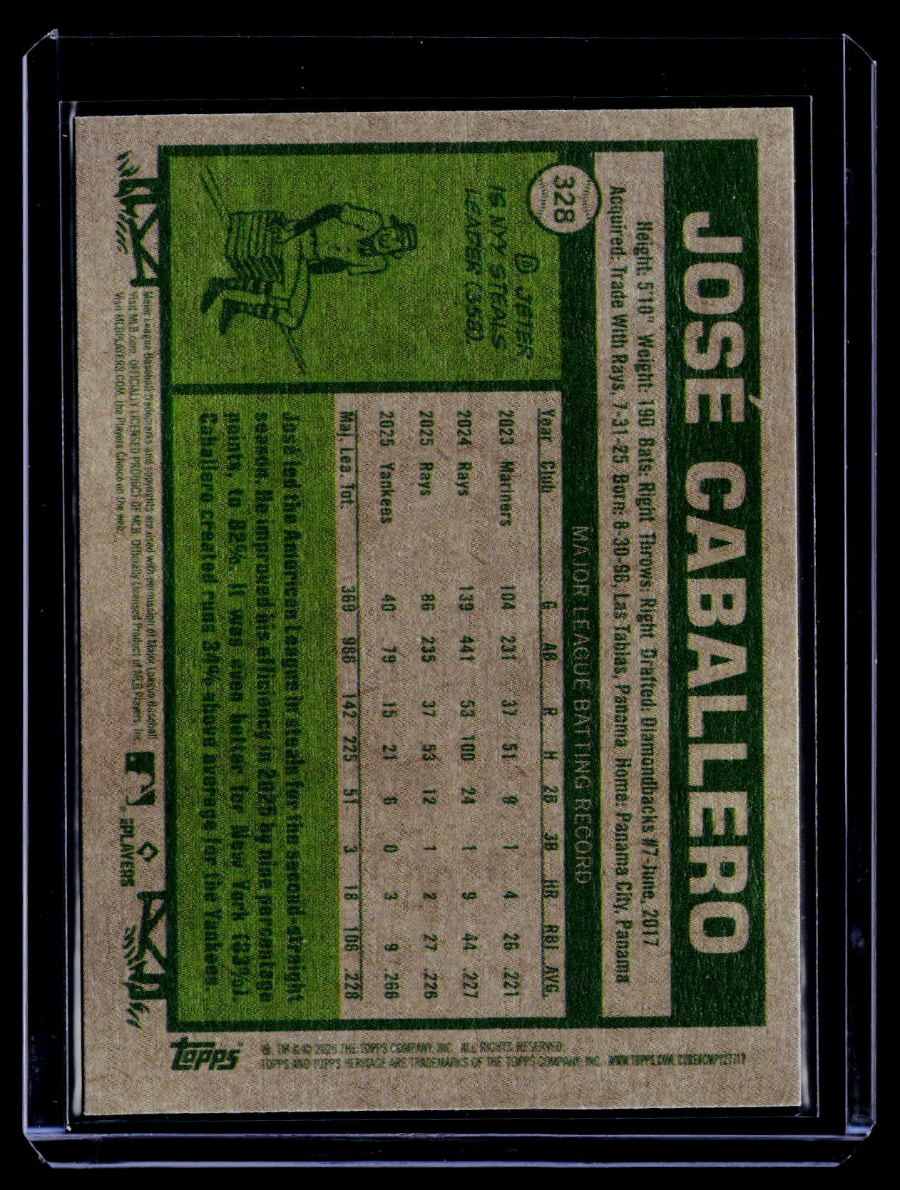 2026 Topps Heritage #328 José Caballero Light Purple
