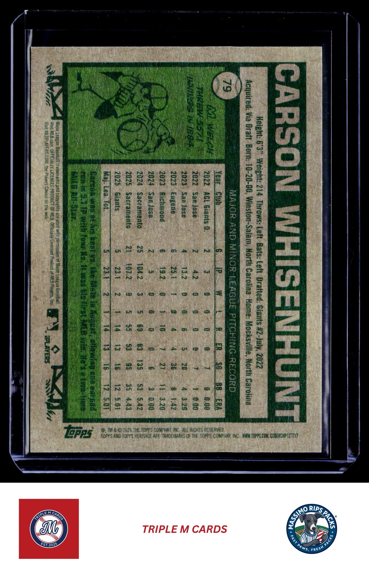 2026 Topps Heritage #79 Carson Whisenhunt