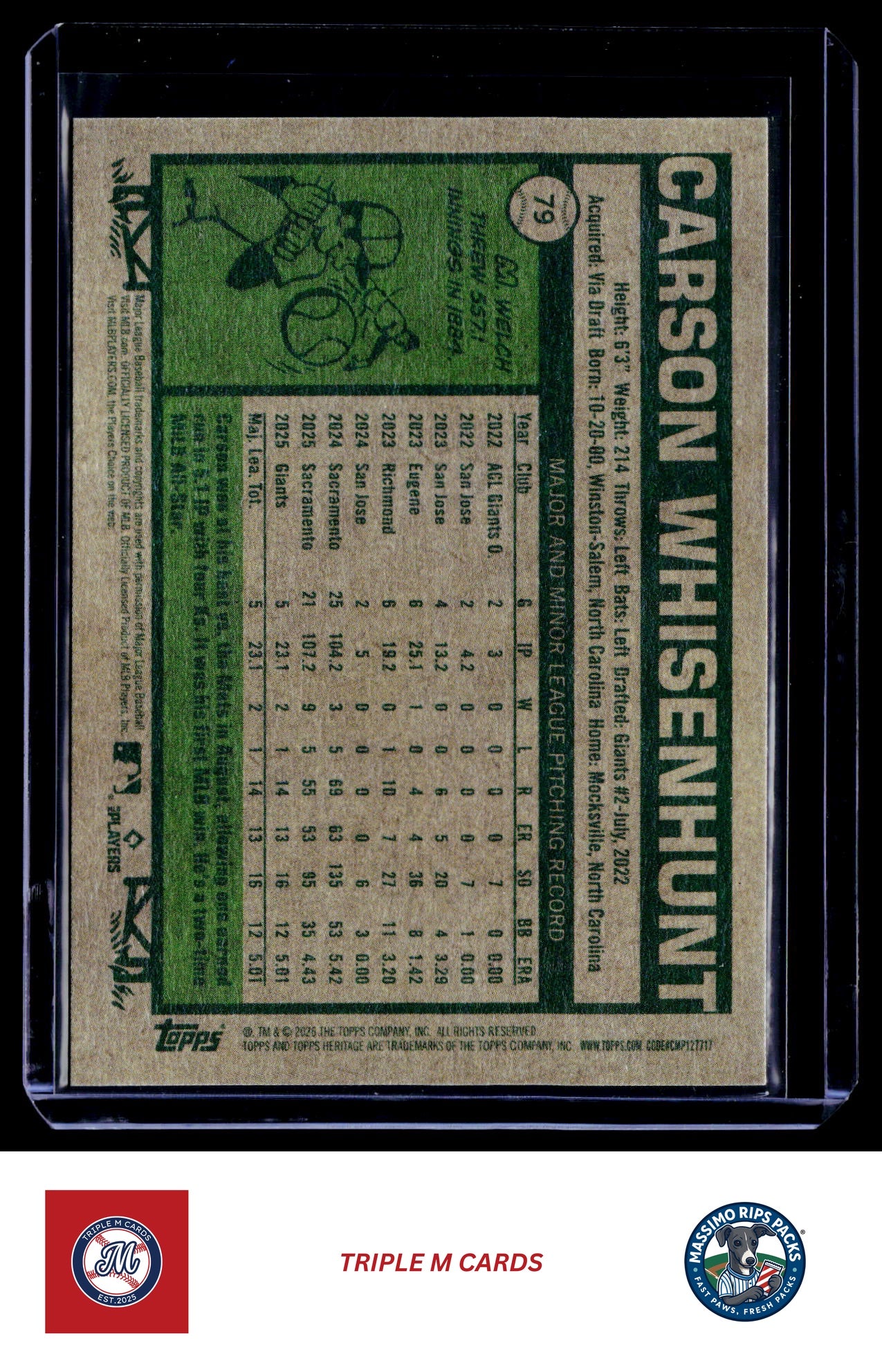 2026 Topps Heritage #79 Carson Whisenhunt