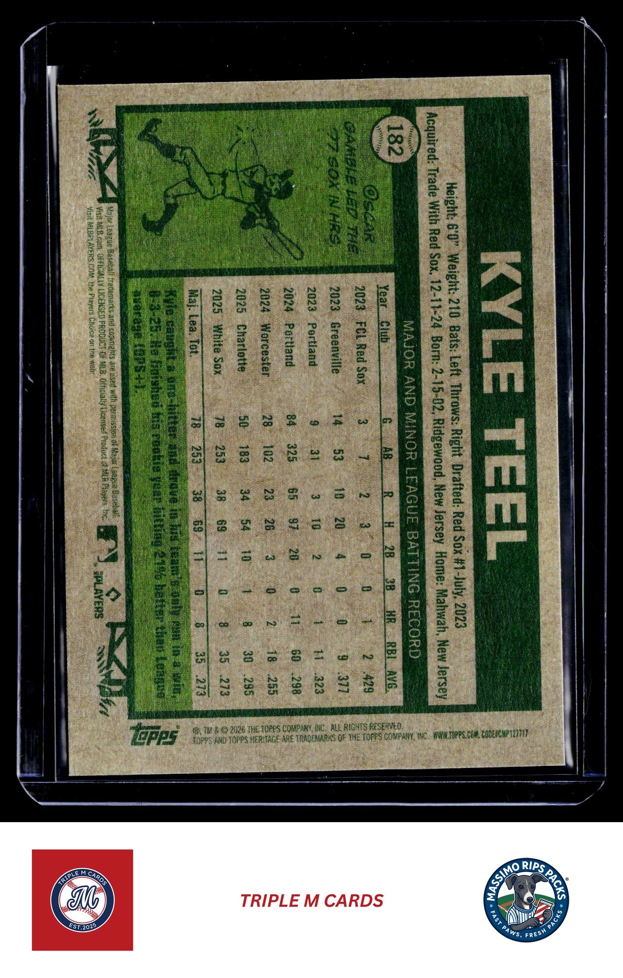 2026 Topps Heritage #182 Kyle Teel