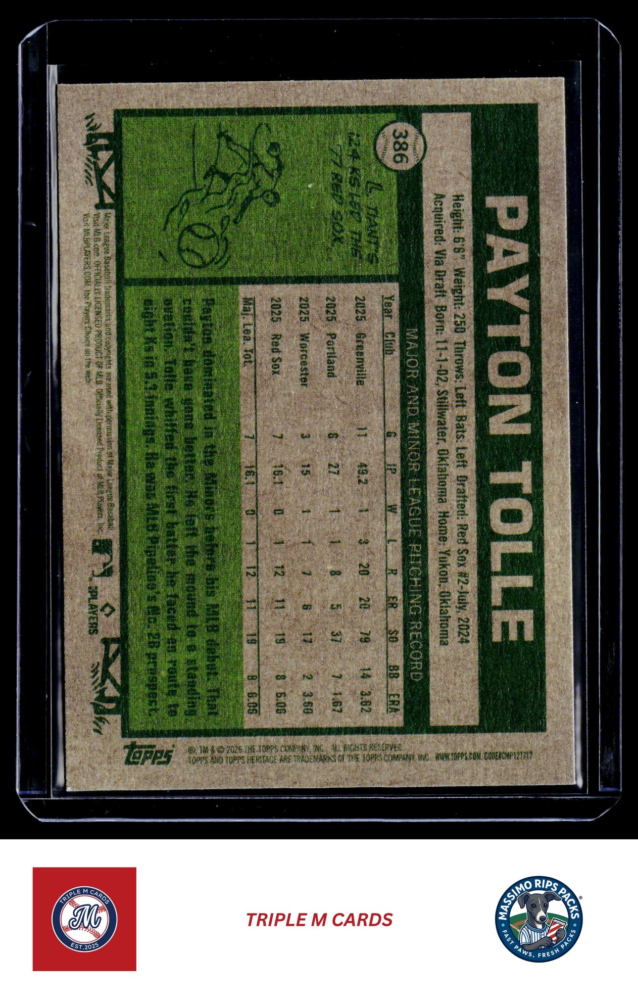 2026 Topps Heritage #386 Payton Tolle