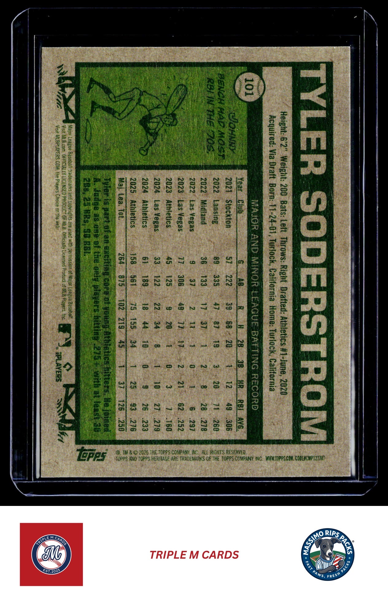 2026 Topps Heritage #101 Tyler Soderstrom