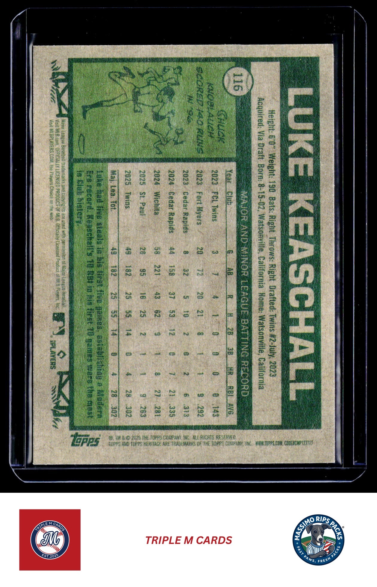 2026 Topps Heritage #116 Luke Keaschall