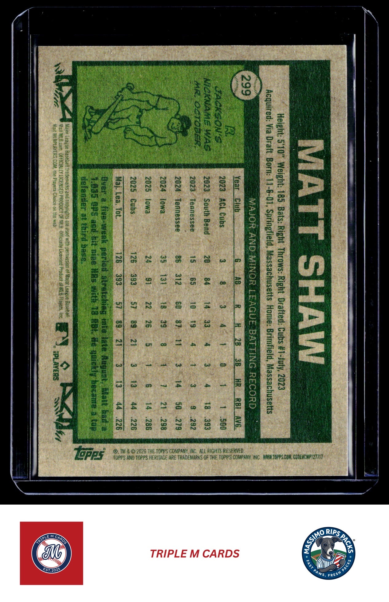 2026 Topps Heritage #299 Matt Shaw