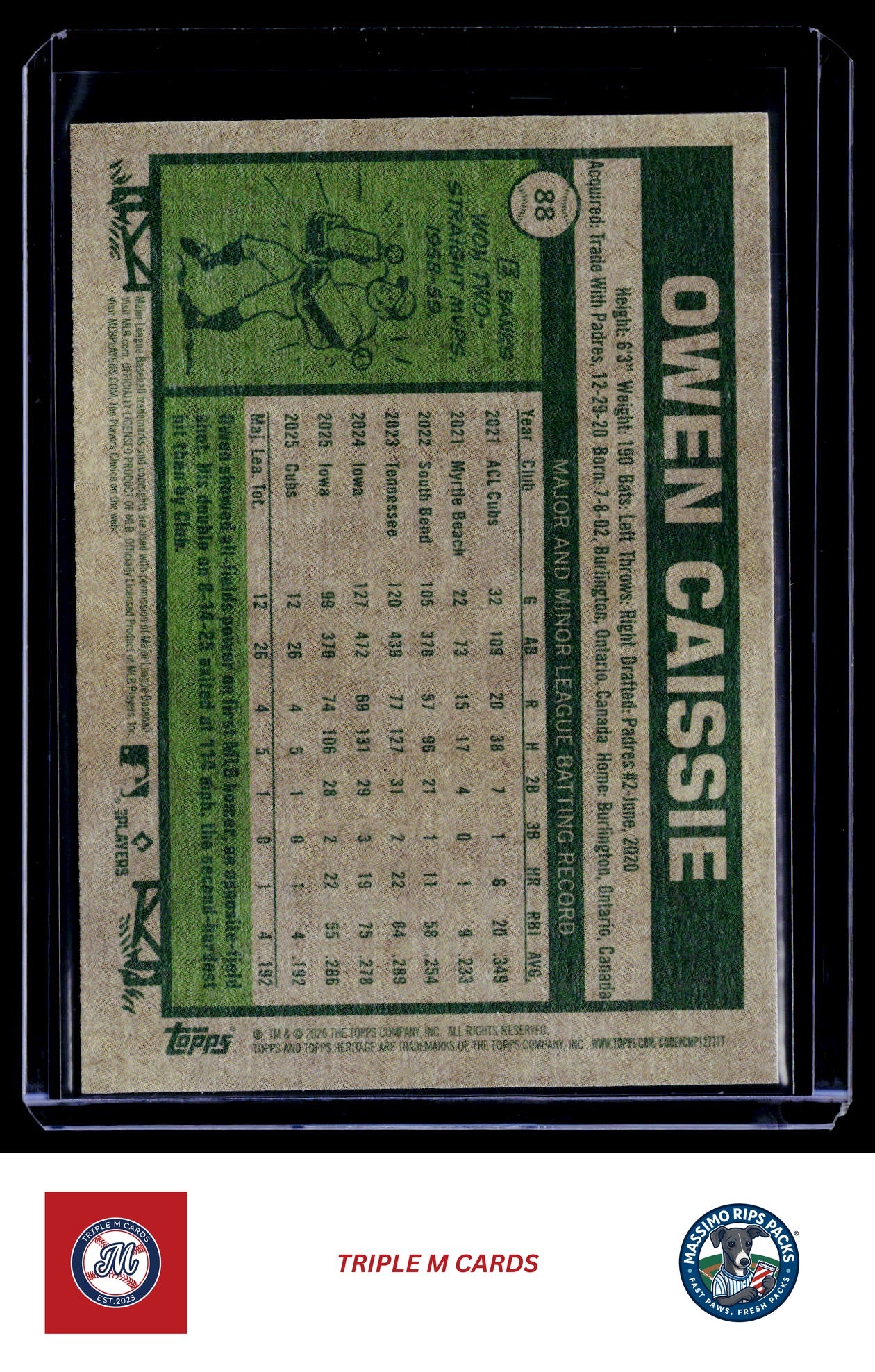 2026 Topps Heritage #88 Owen Caissie