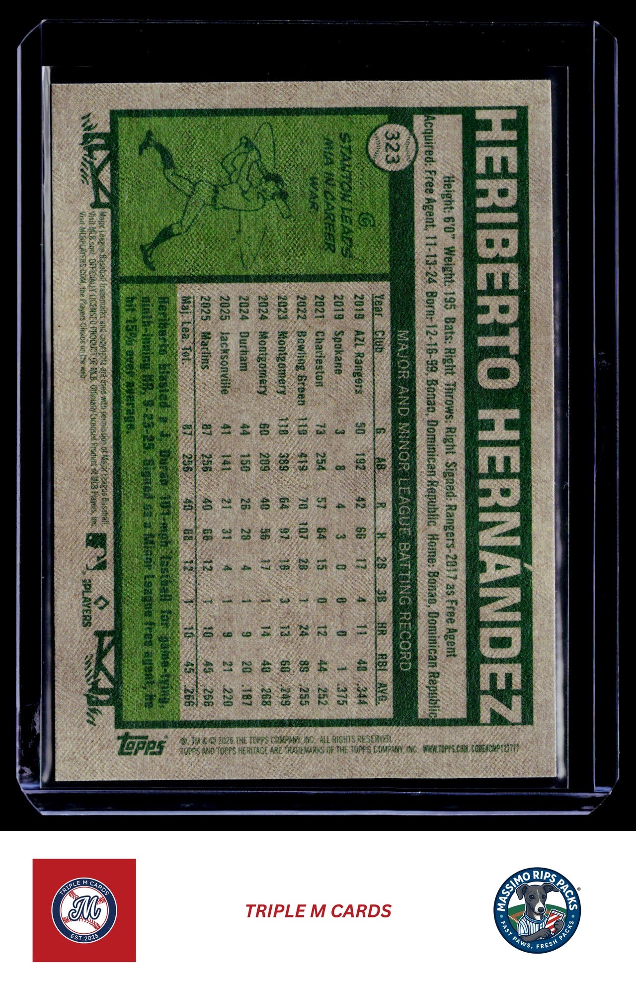 2026 Topps Heritage #323 Heriberto Hernández