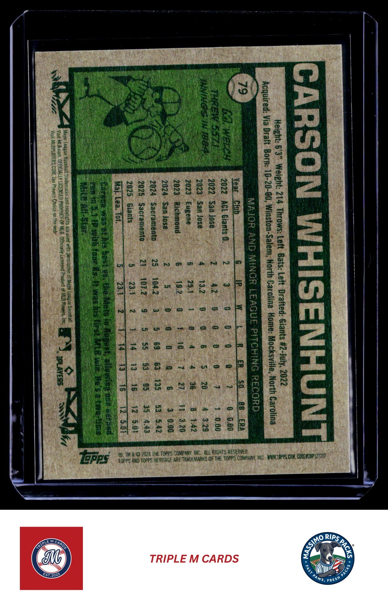 2026 Topps Heritage #79 Carson Whisenhunt