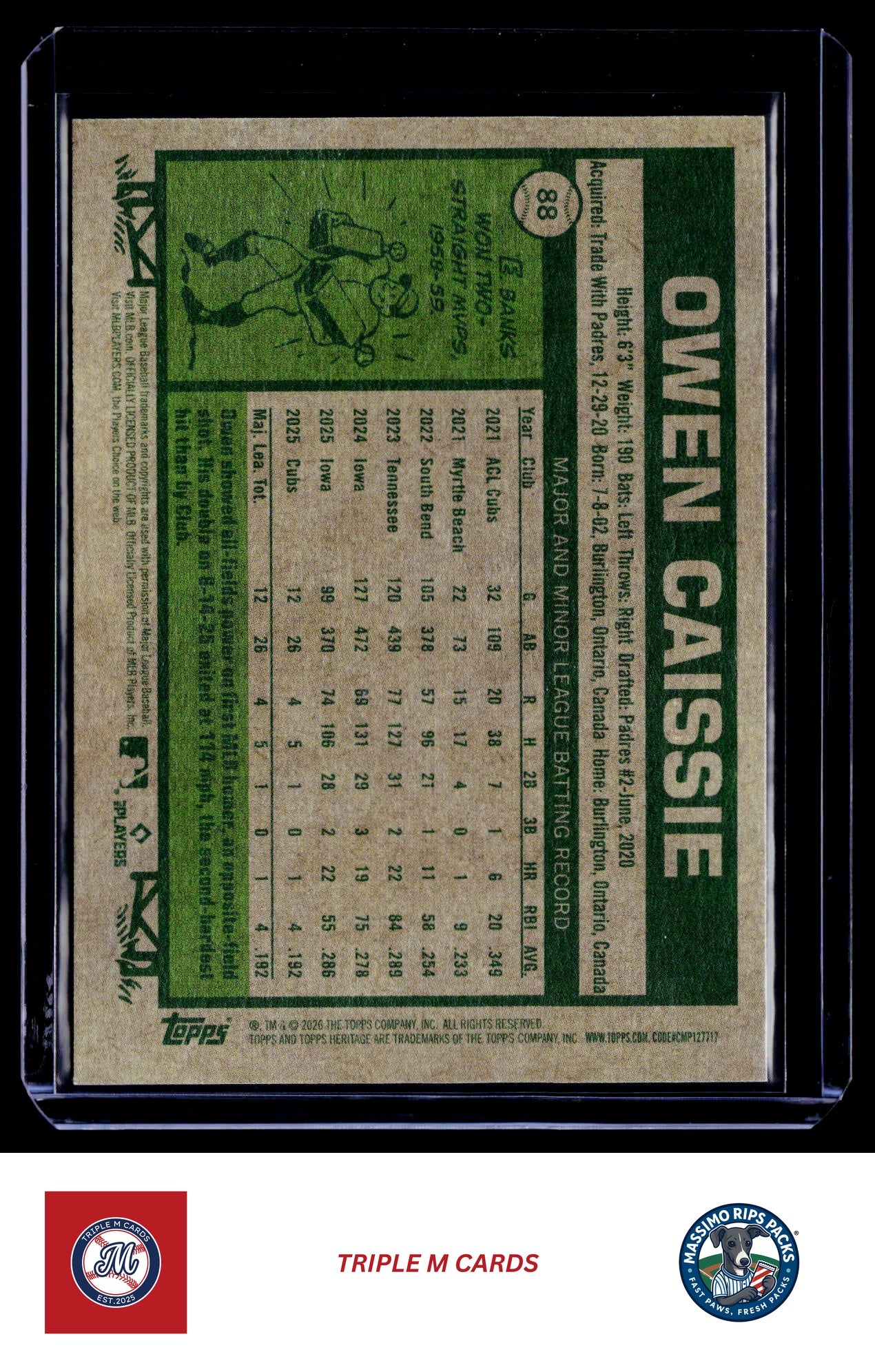 2026 Topps Heritage #88 Owen Caissie