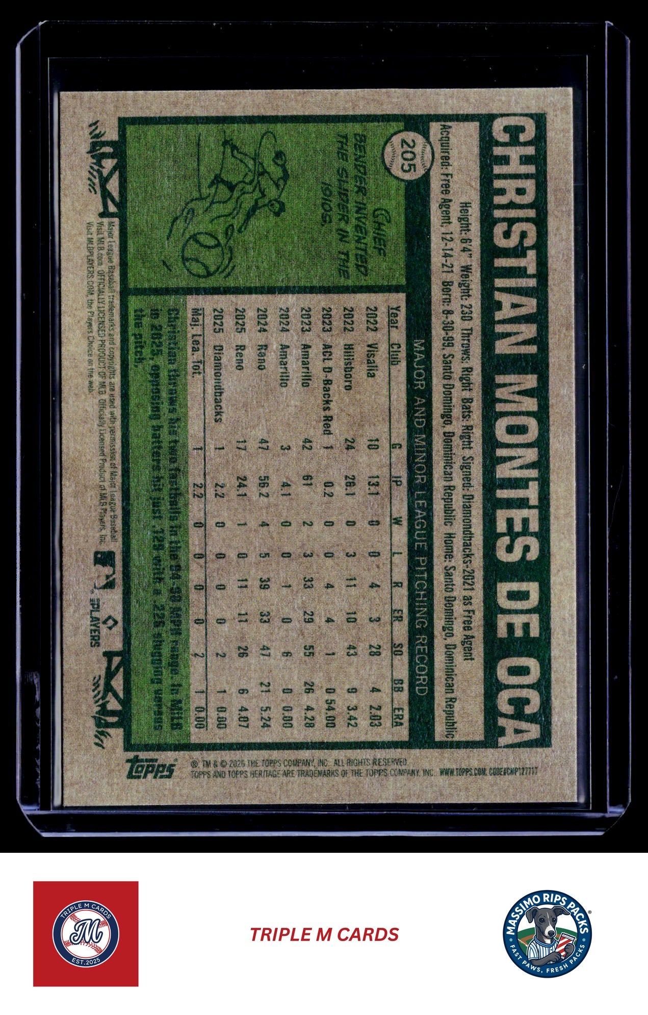 2026 Topps Heritage #205 Christian Montes De Oca