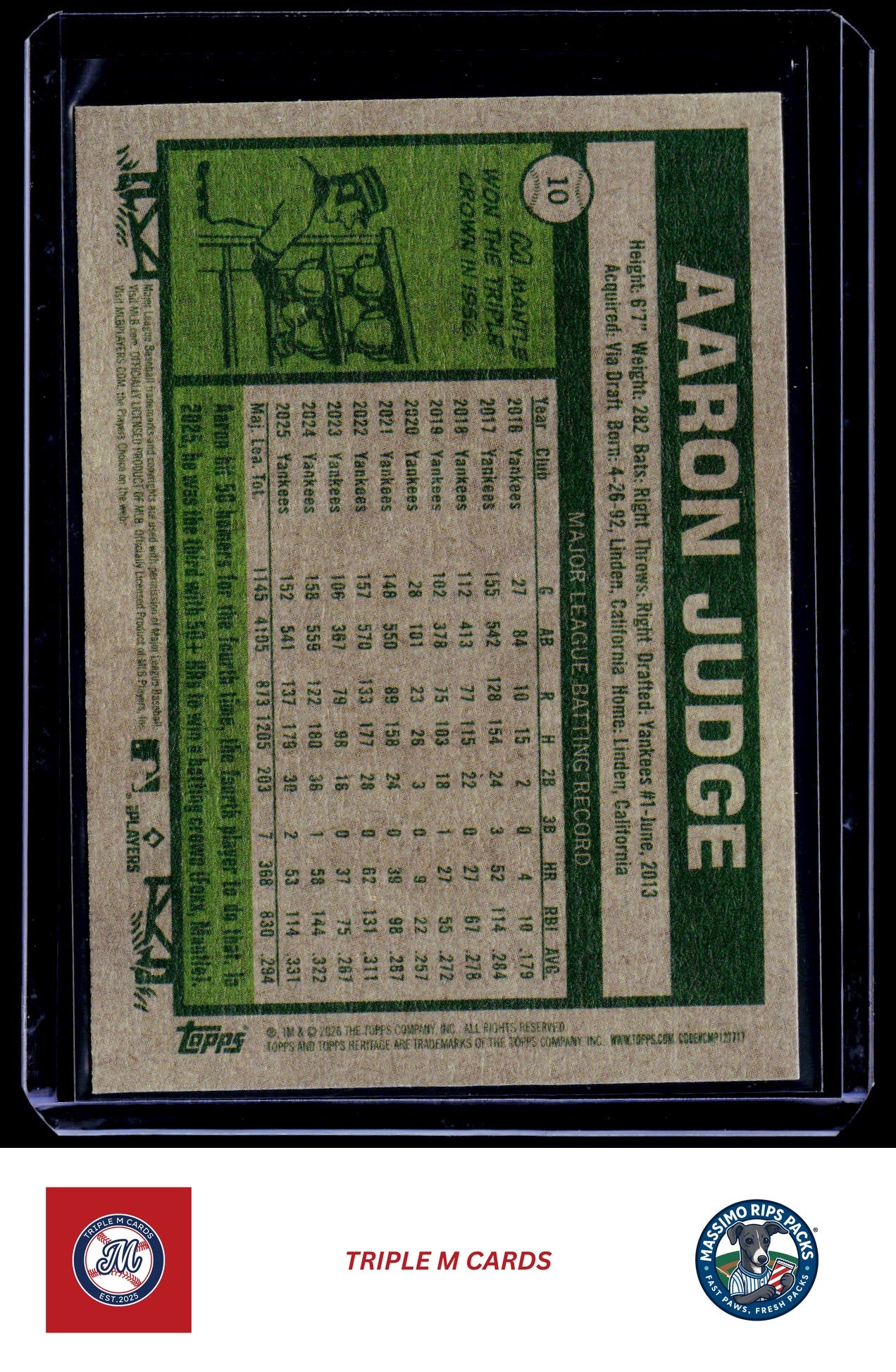2026 Topps Heritage #10 Aaron Judge