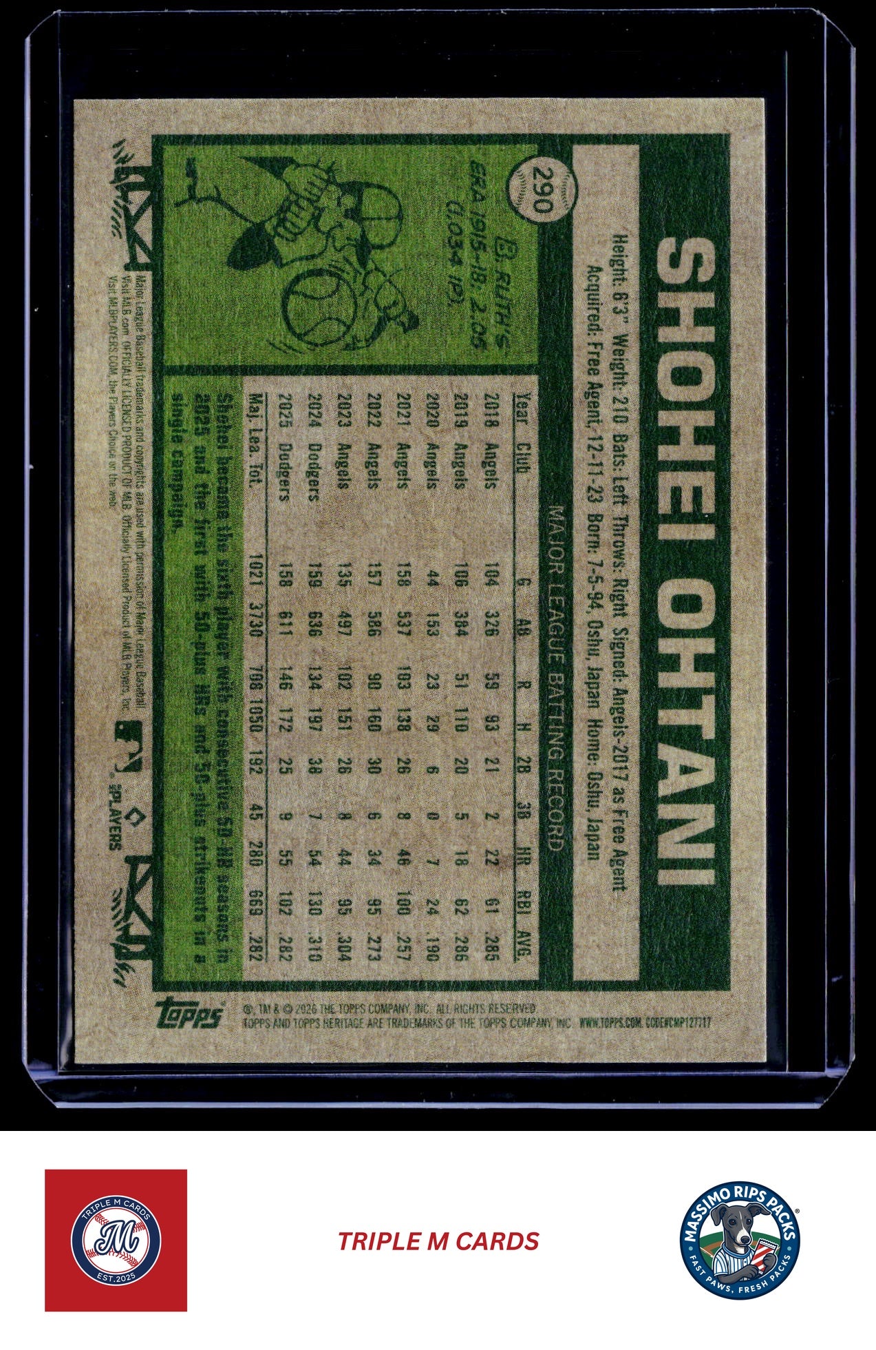 2026 Topps Heritage #290 Shohei Ohtani