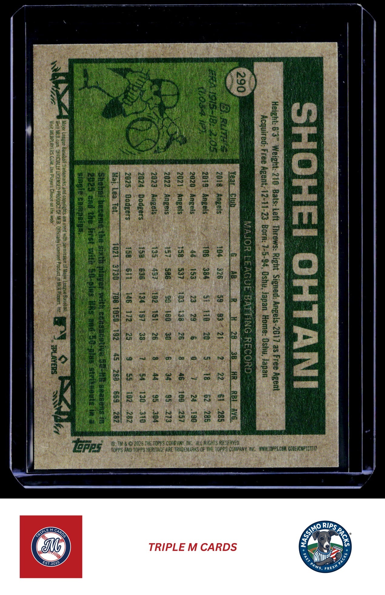 2026 Topps Heritage #290 Shohei Ohtani