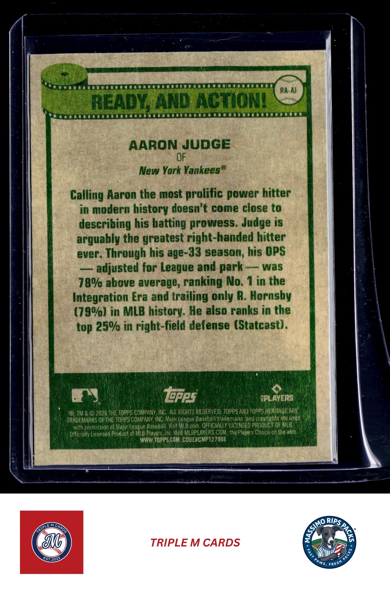 2026 Topps Heritage #RA-AJ Aaron Judge Ready, and Action!
