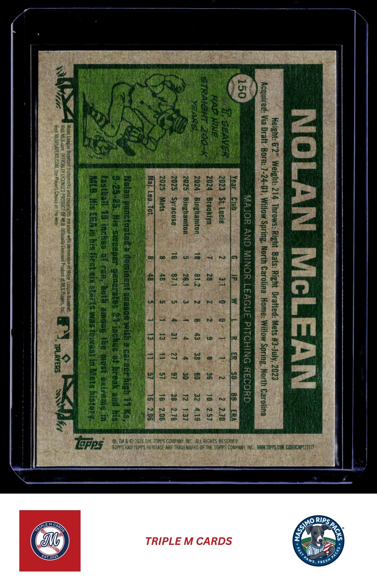 2026 Topps Heritage #150 Nolan McLean