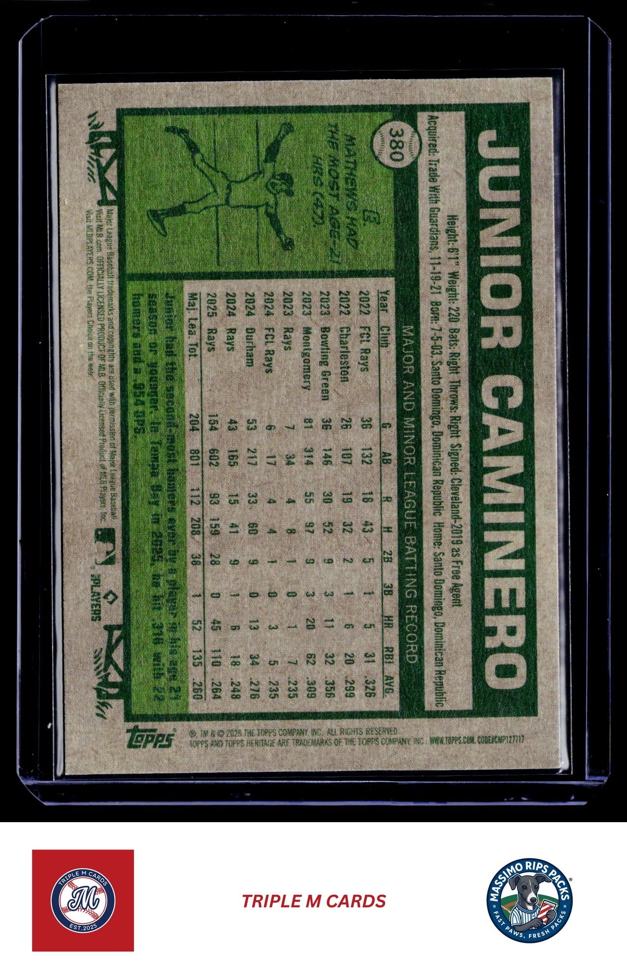 2026 Topps Heritage #380 Junior Caminero