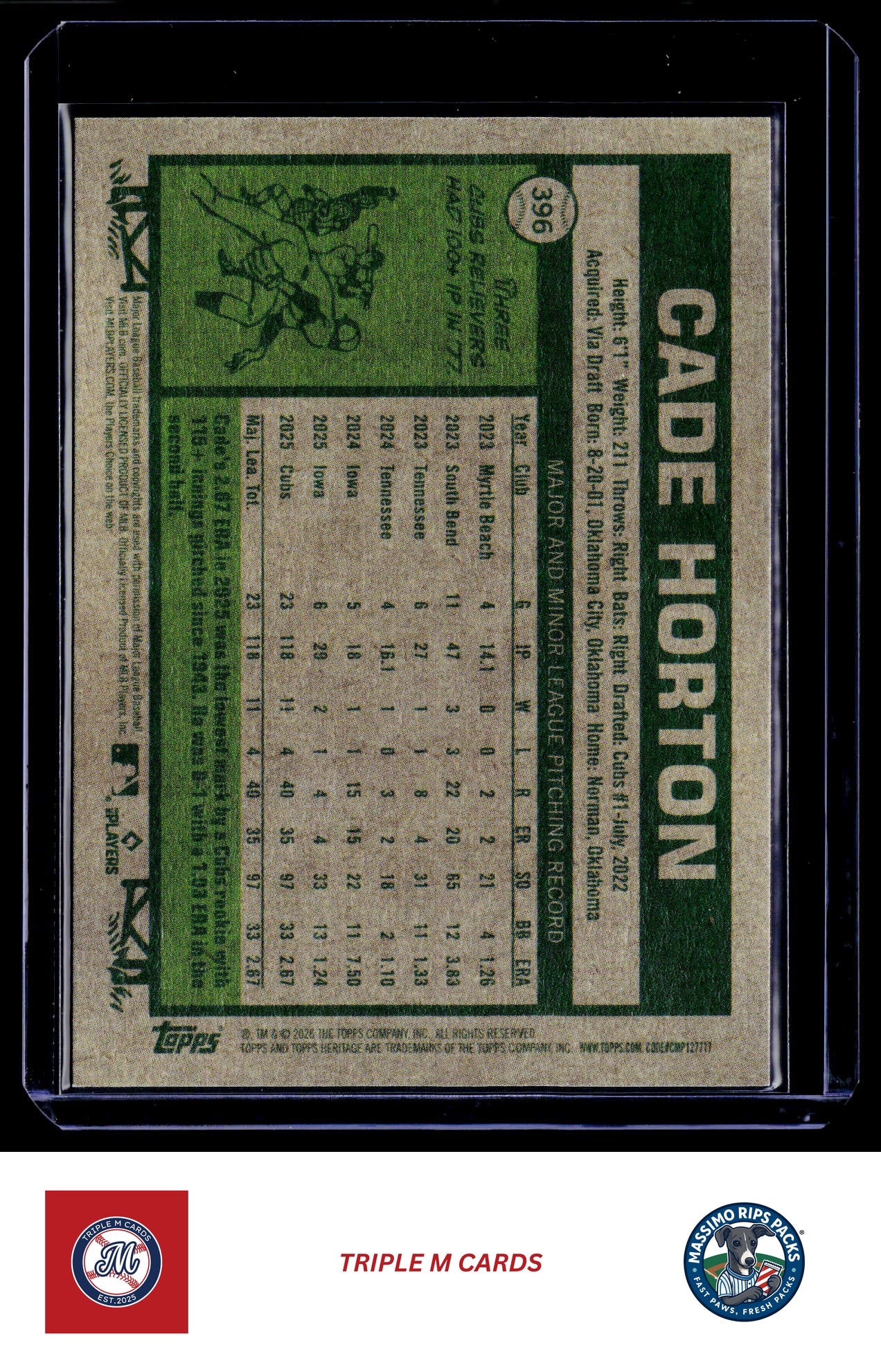 2026 Topps Heritage #396 Cade Horton