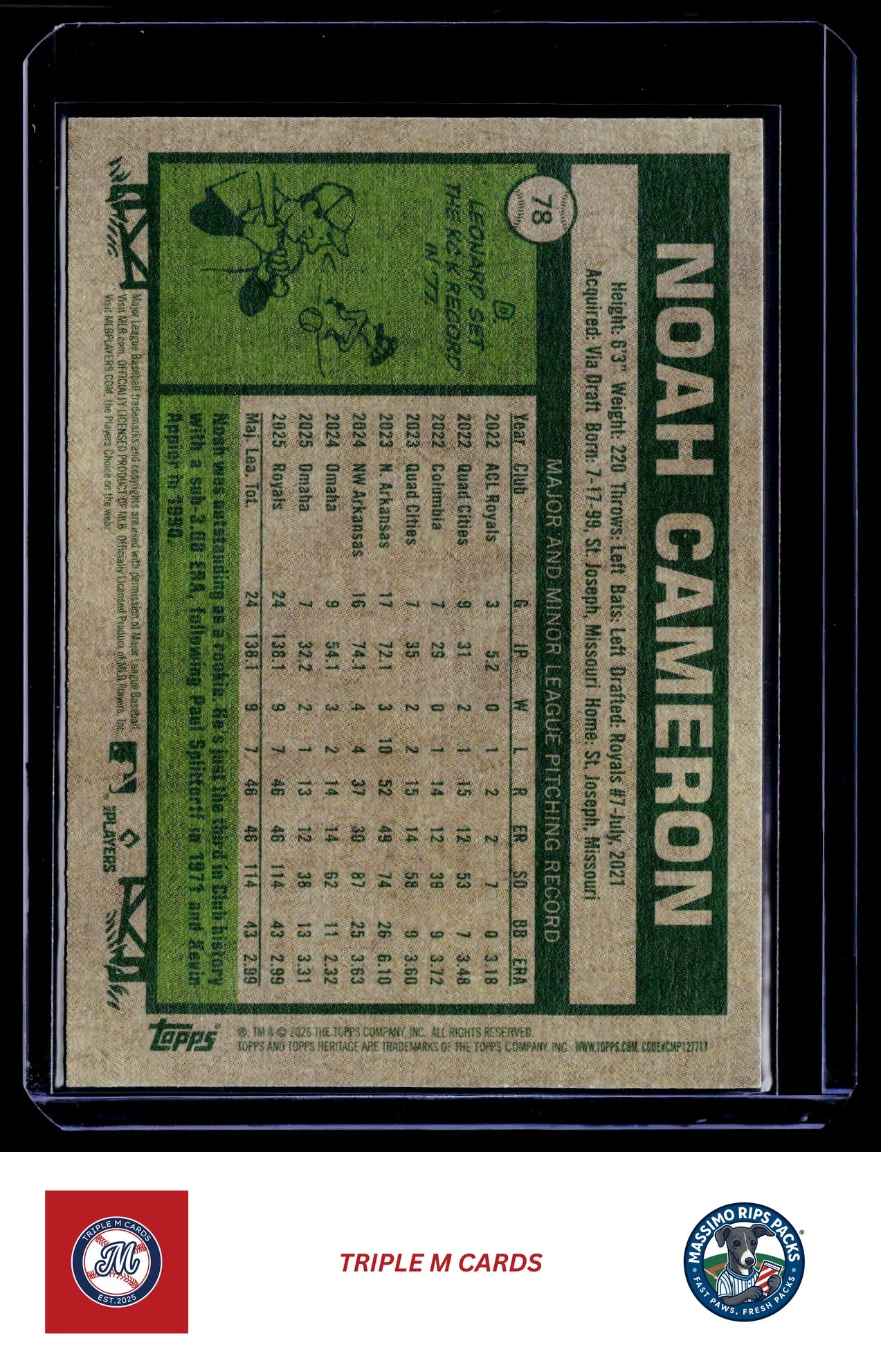 2026 Topps Heritage #78 Noah Cameron