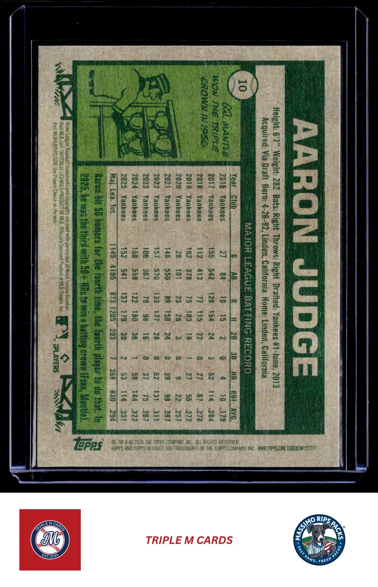 2026 Topps Heritage #10 Aaron Judge