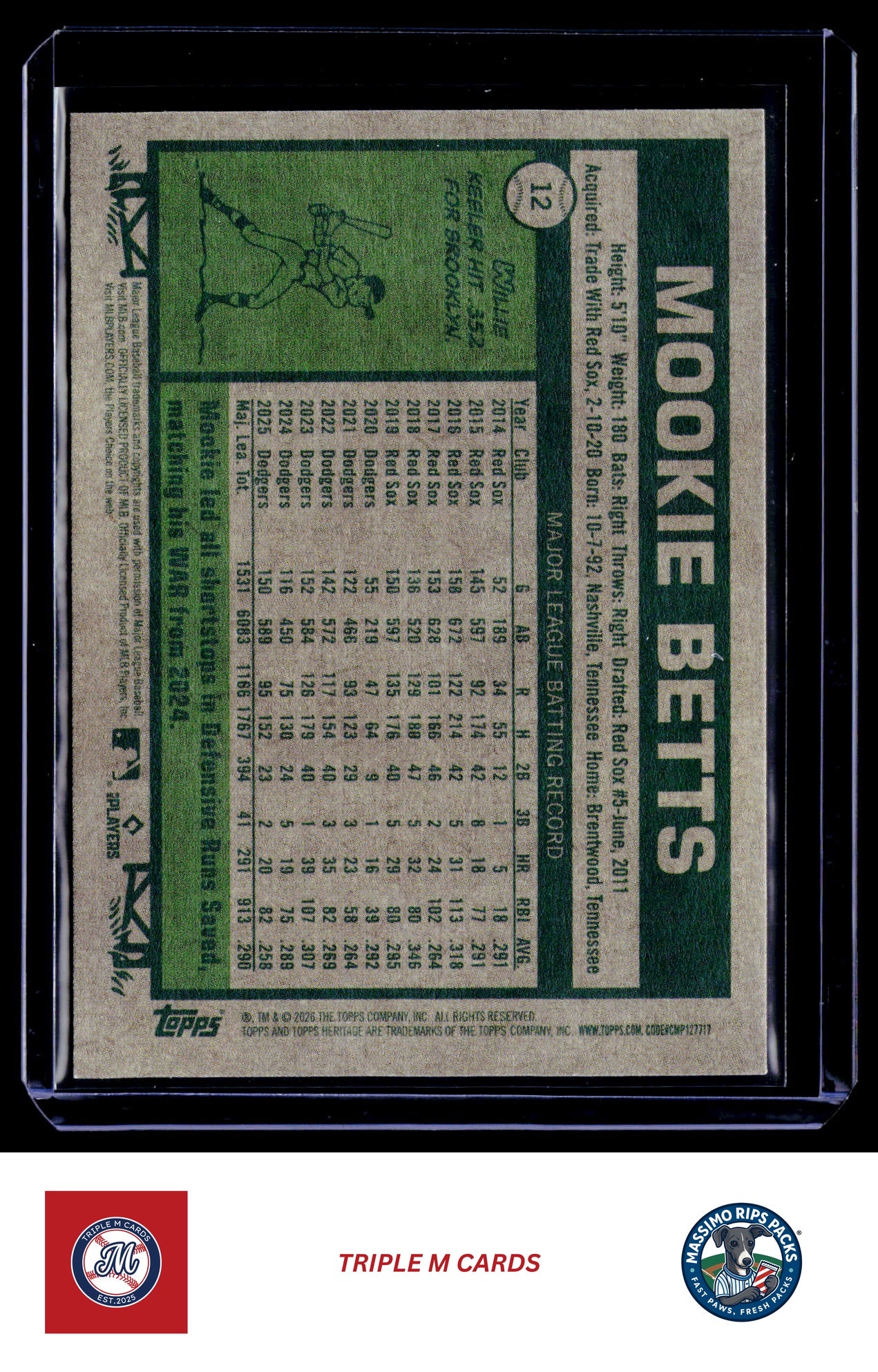 2026 Topps Heritage #12 Mookie Betts