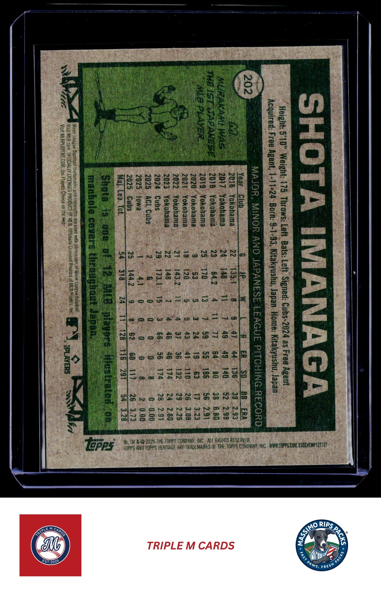 2026 Topps Heritage #202 Shota Imanaga