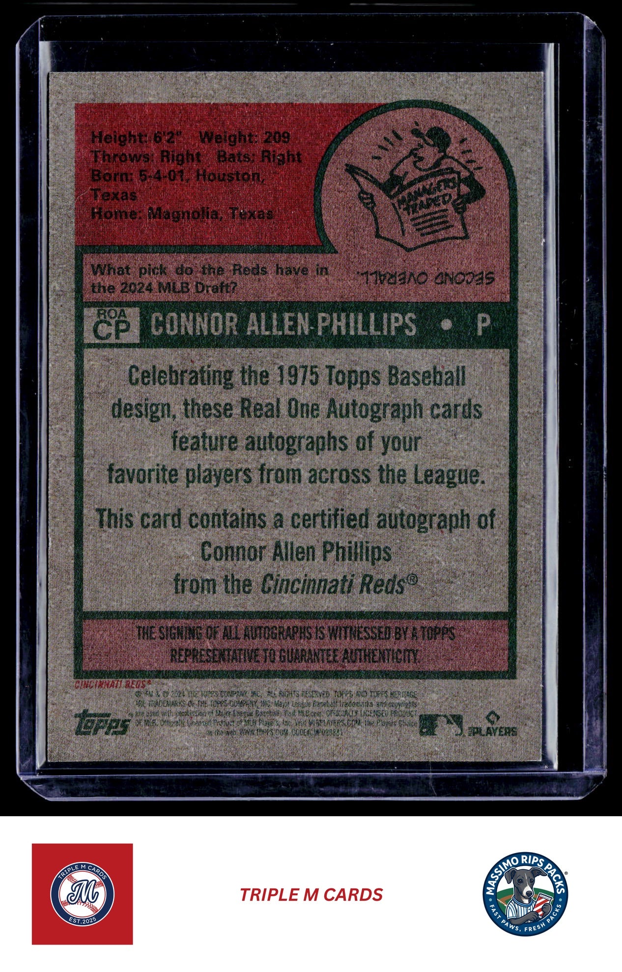 2024 Topps Heritage #ROACP Connor Phillips Real One Autographs (High Number)