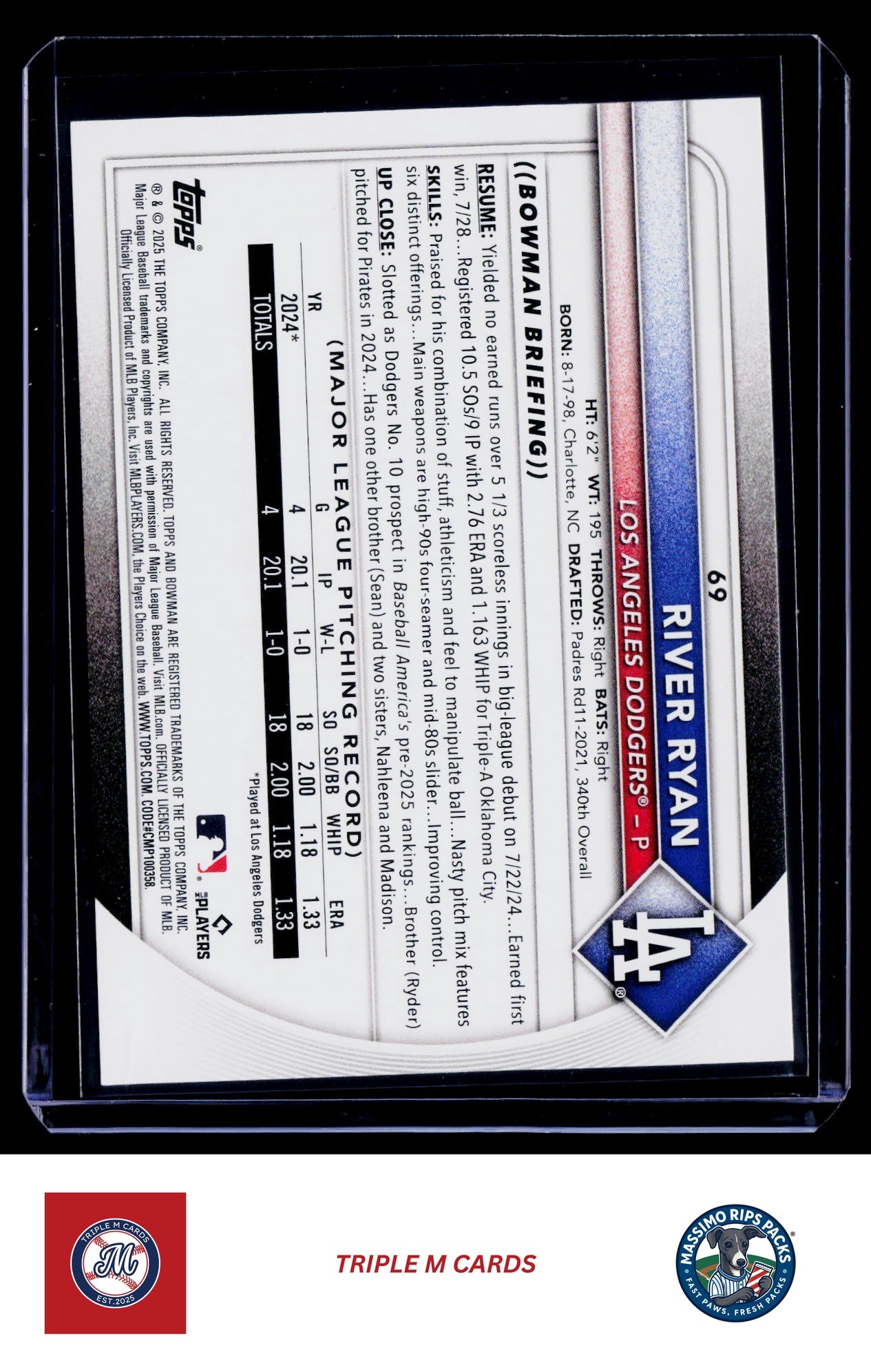 2025 Bowman #69 River Ryan